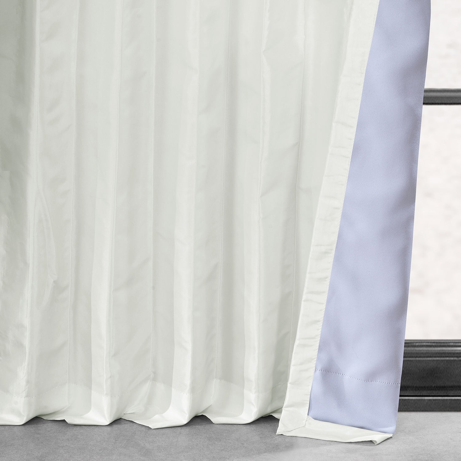 Exclusive Fabric Faux Silk Taffeta Solid Blackout Curtain (1 Panel)