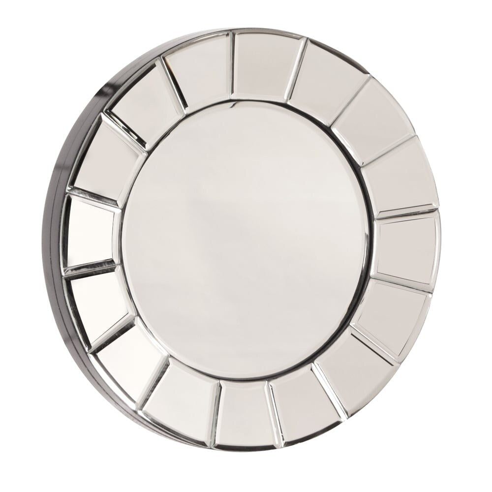 Allan Andrews Round Tiled Dina Accent Wall Mirror - Chrome - 12 H x 12 W x 1 D