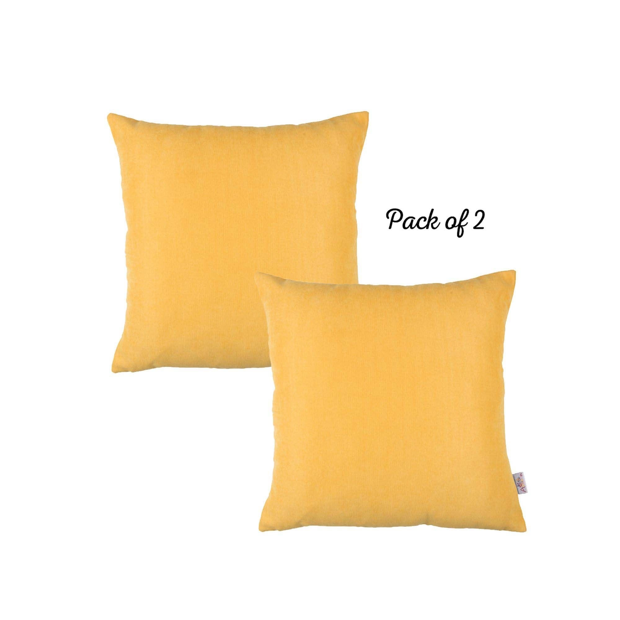 Honey Set of 2 Decorative Throw Pillow Cover Solid Color