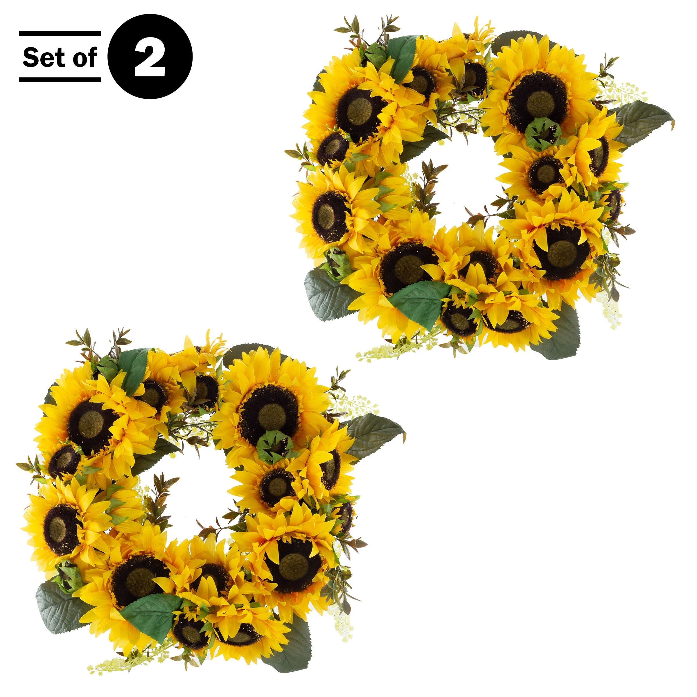 Pure Garden 20-Inch Artificial Sunflower Wreath