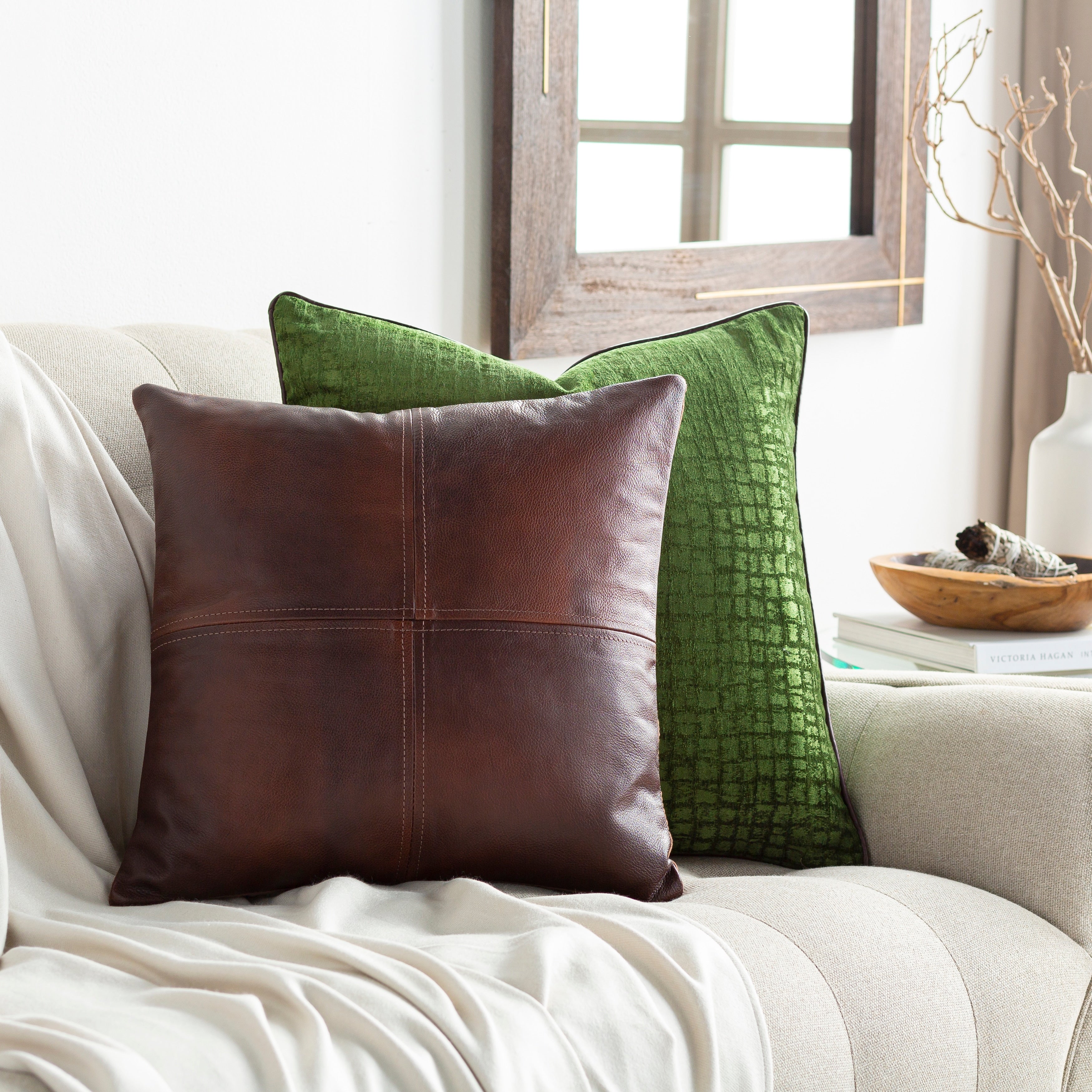 Mohan Leather Throw Pillow with Fill or Cover