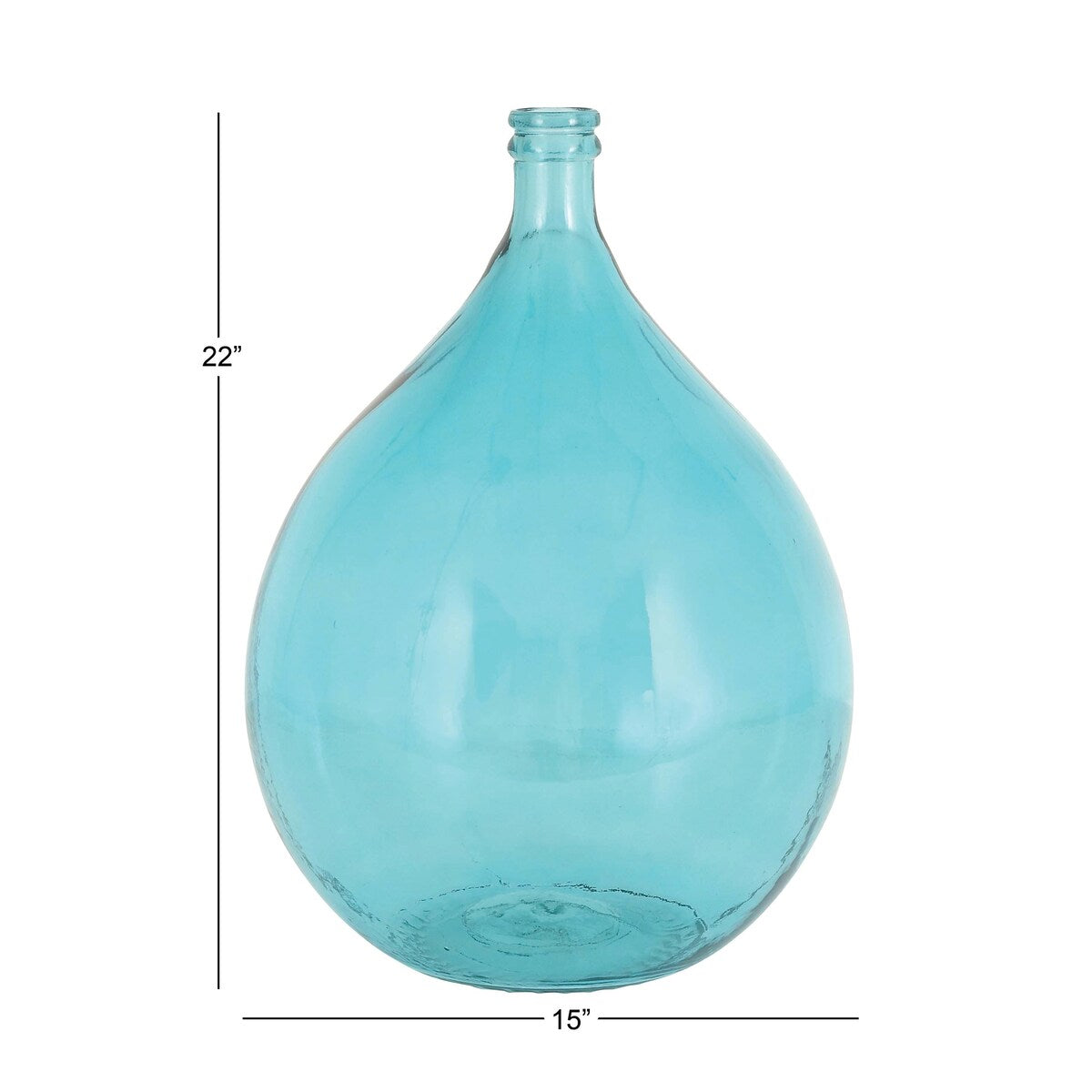 Recycled Glass Handmade Spanish Bottle Decorative Vase - Blue, Teal, Clear, Brown, Green - Roche River Decor