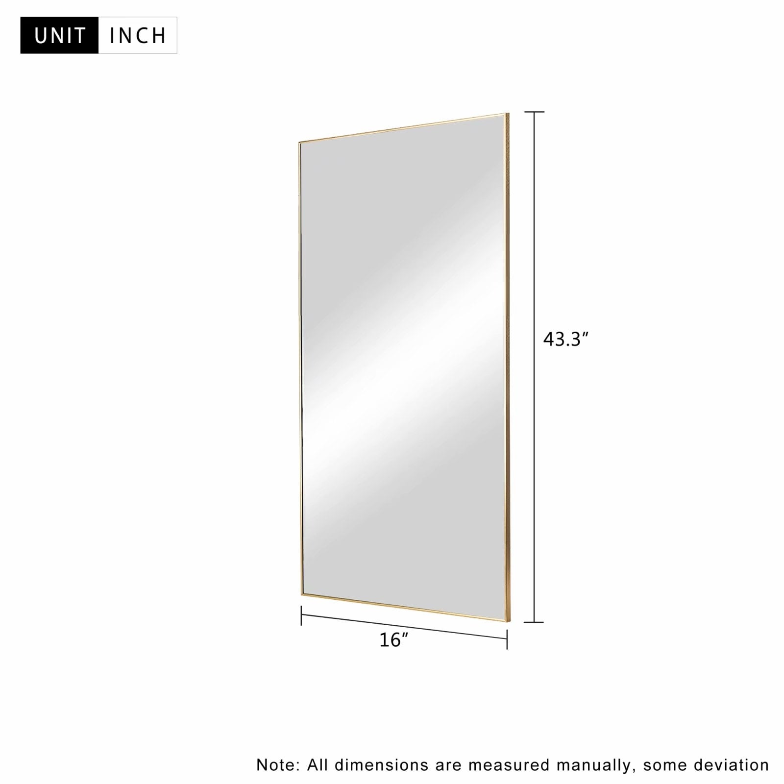 Aluminum Alloy Full-length Hanging, Leaning, or Standing Mirror