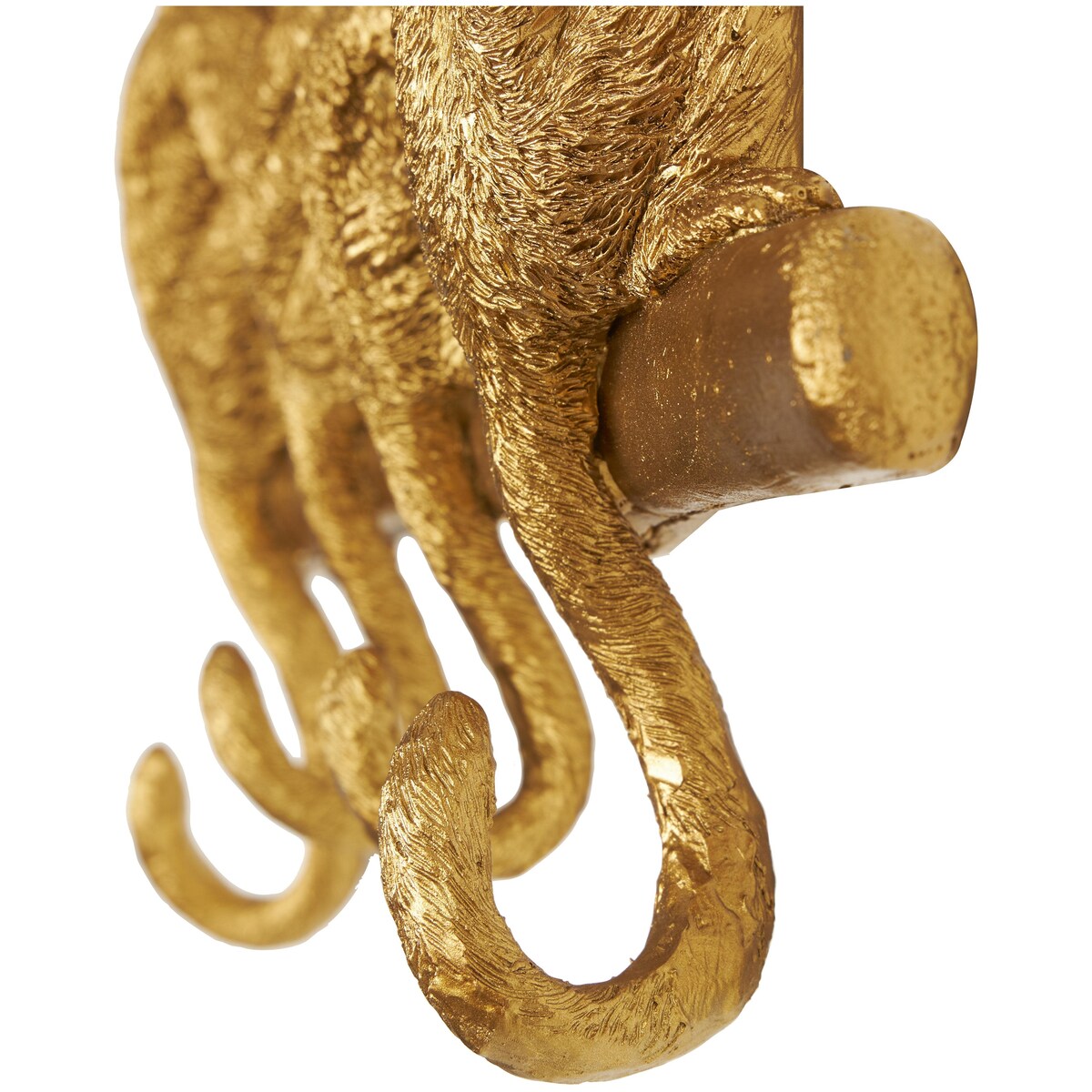 Polystone Monkey Textured 4 Hanger Wall Hook - Gold - Roche River Decor