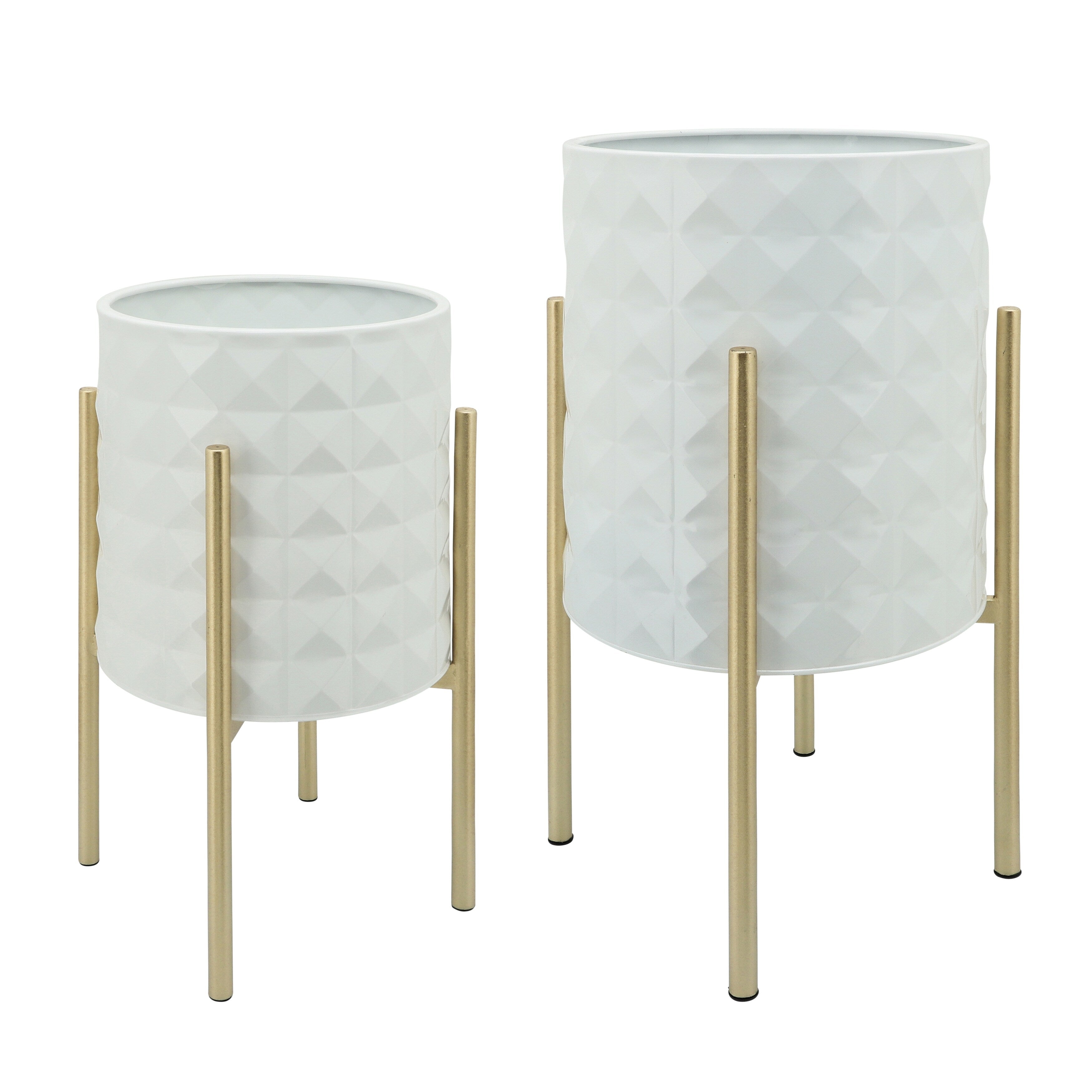 Sagebrook Home Chic Modern Planter Set of 2 - A Statement Piece for Indoor or Outdoor Greenery, Ideal for Contemporary Spaces