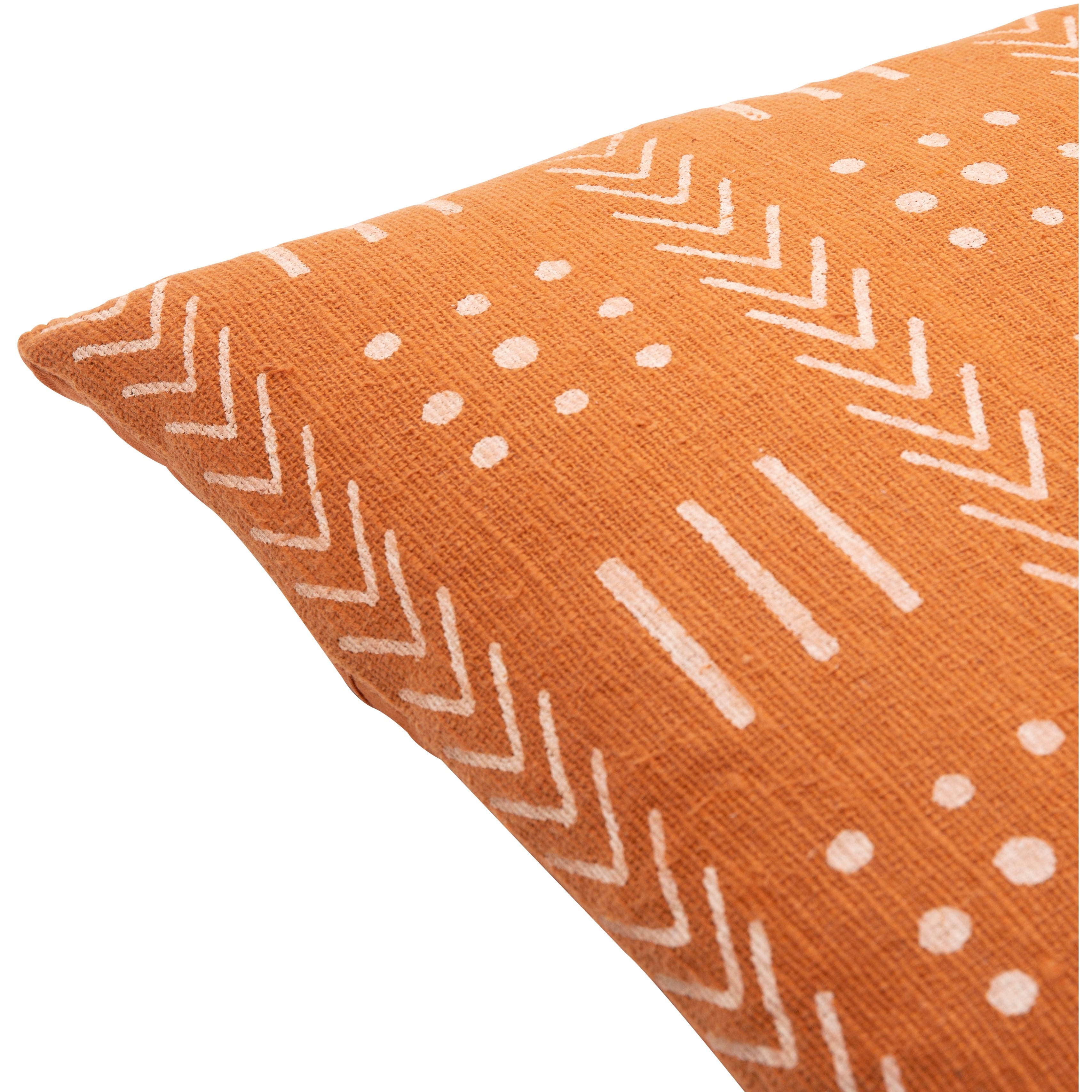 Tazmin Bold Block Printed Geometric Hand Woven Throw Pillow