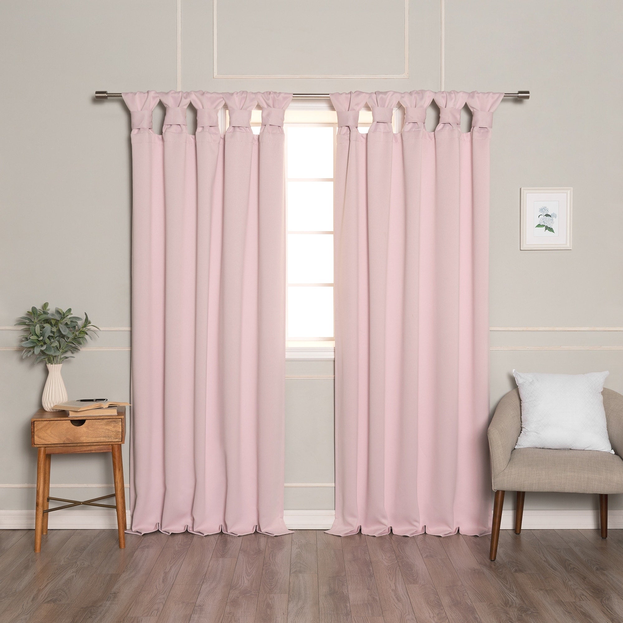 Aurora Home Thermal Insulated Blackout Knotted Tab Curtains