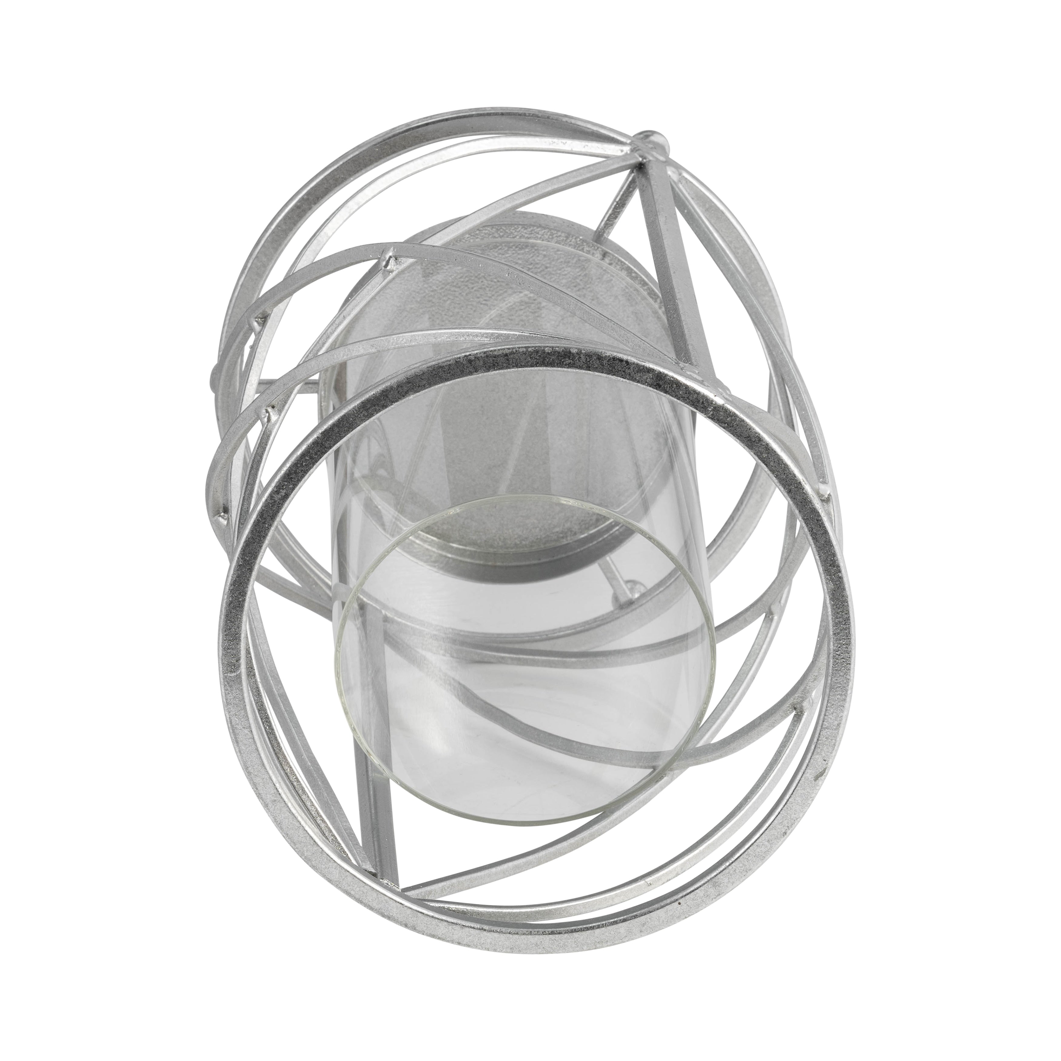 Sagebrook Home Modern Glam Glass and Metal Hurricane Candle Holder