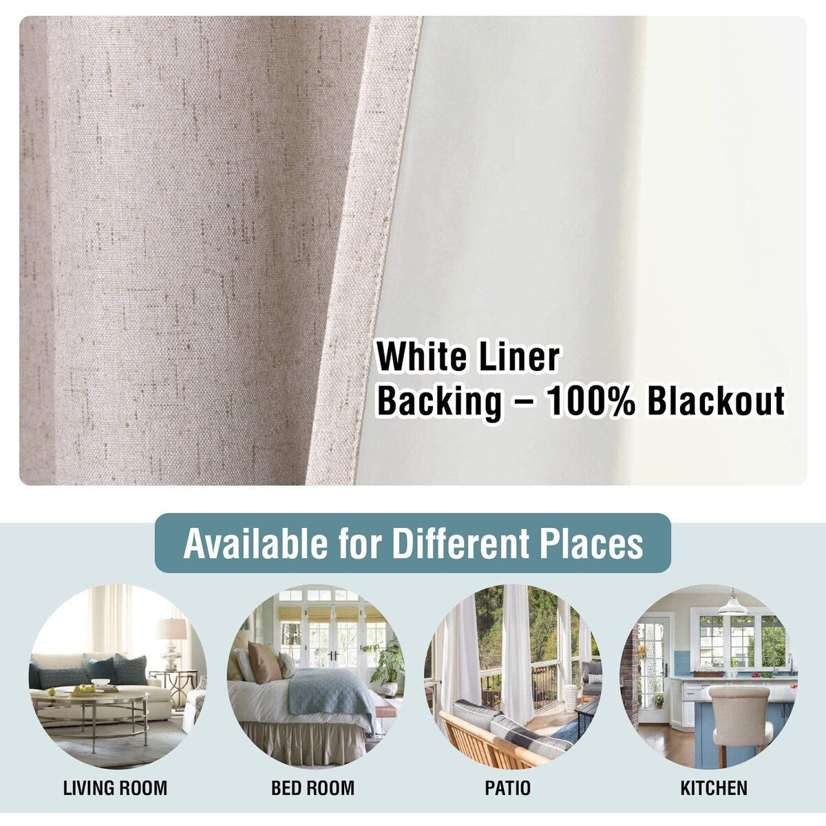 PrimeBeau Thermal Insulated Blackout Curtains w/Waterproof Coating