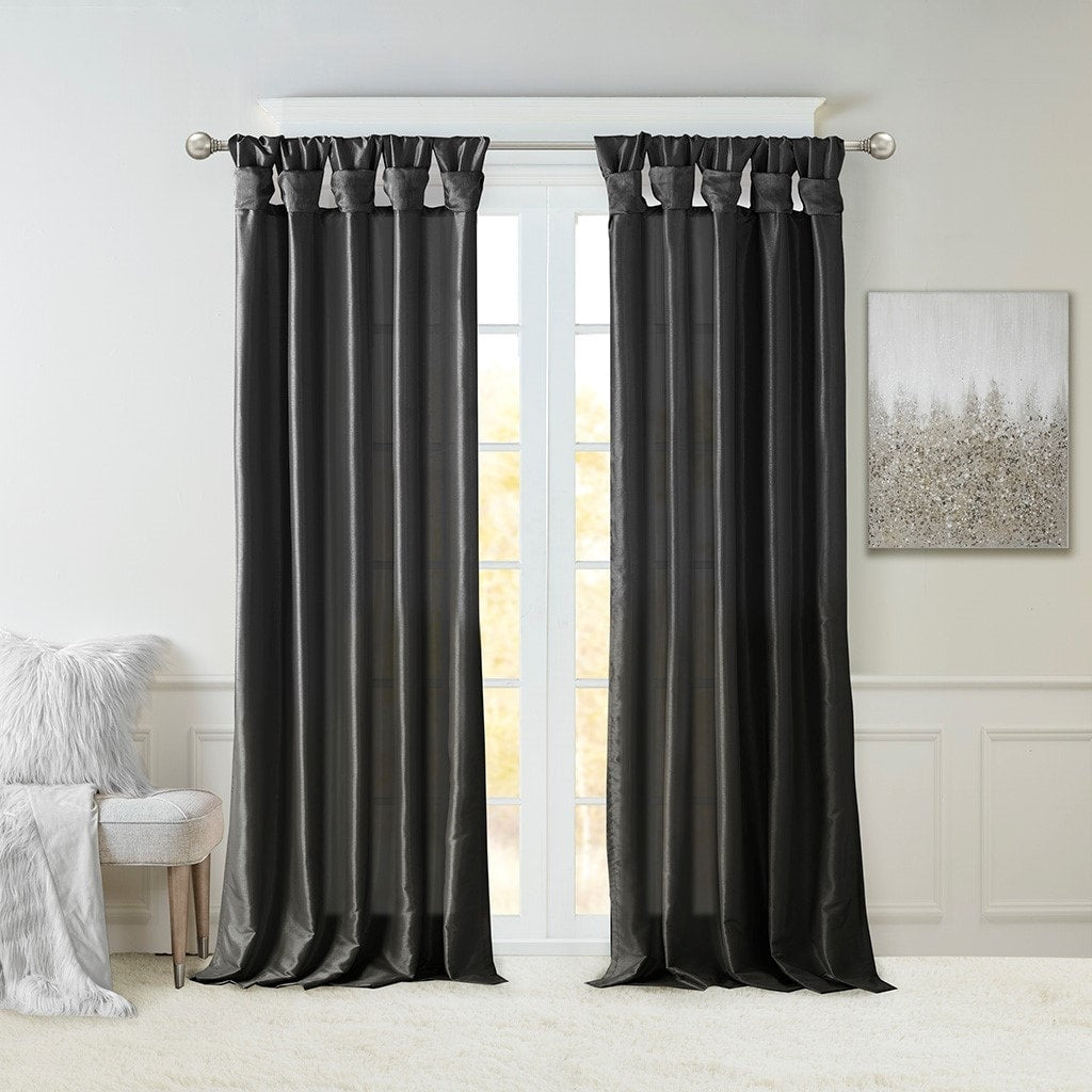 Twist Tab Lined Window Curtain Panel