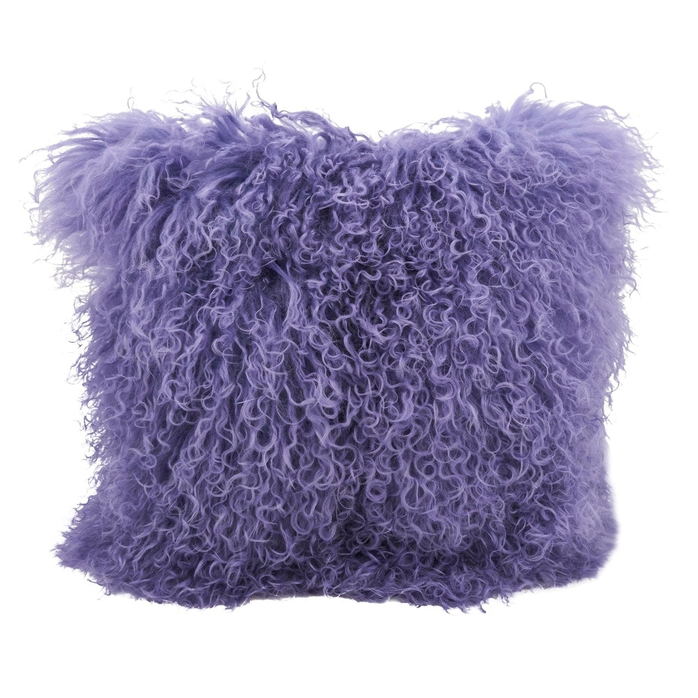 Wool Mongolian Lamb Fur Decorative Throw Pillow