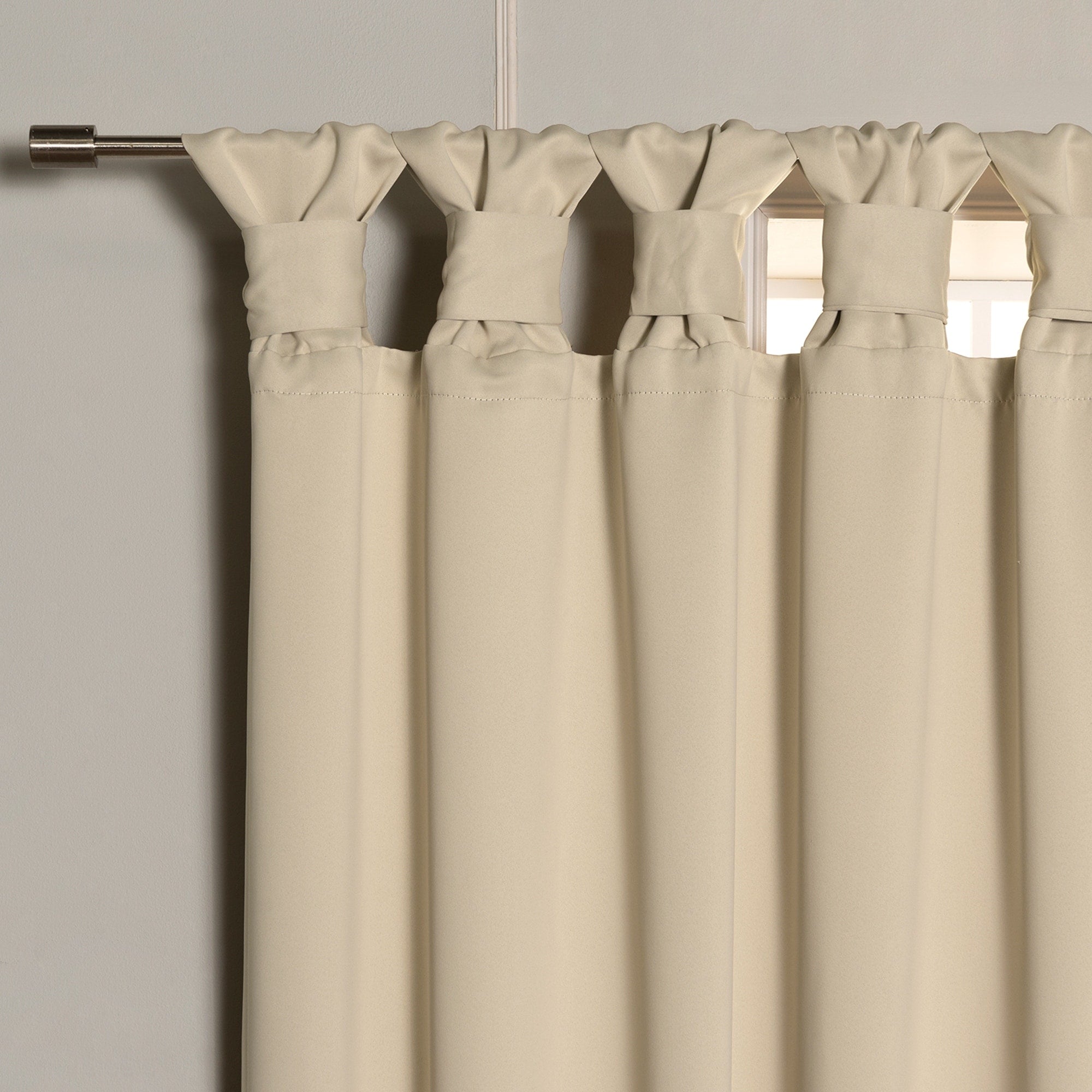 Aurora Home Thermal Insulated Blackout Knotted Tab Curtains