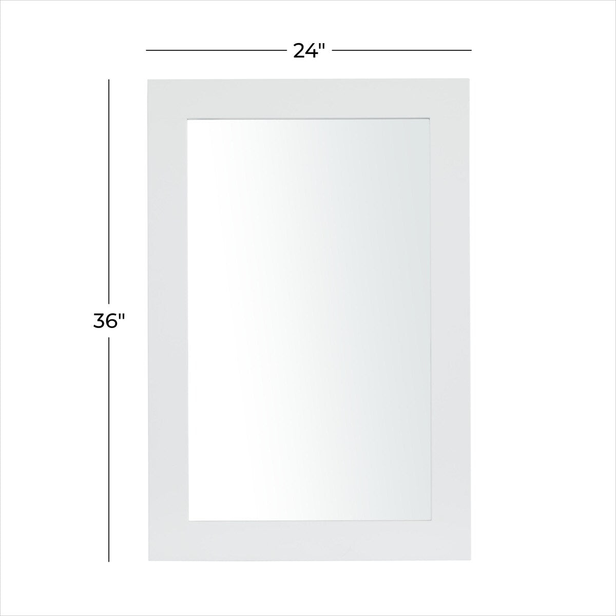 Wooden Rectangular Minimalistic Room Wall Mirror - White or Black - Roche River Decor