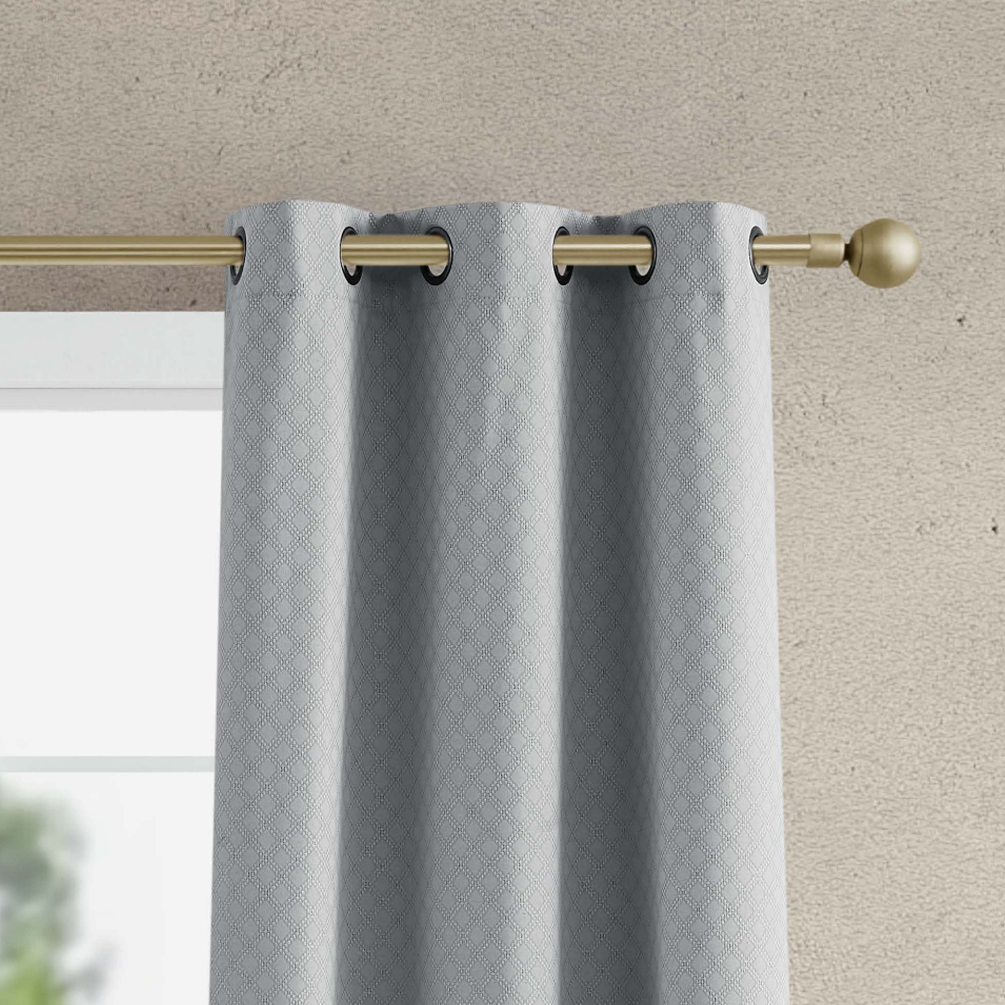 Jessica Simpson Faye Textured Blackout Grommet Window Curtain Panel Pair with Tiebacks