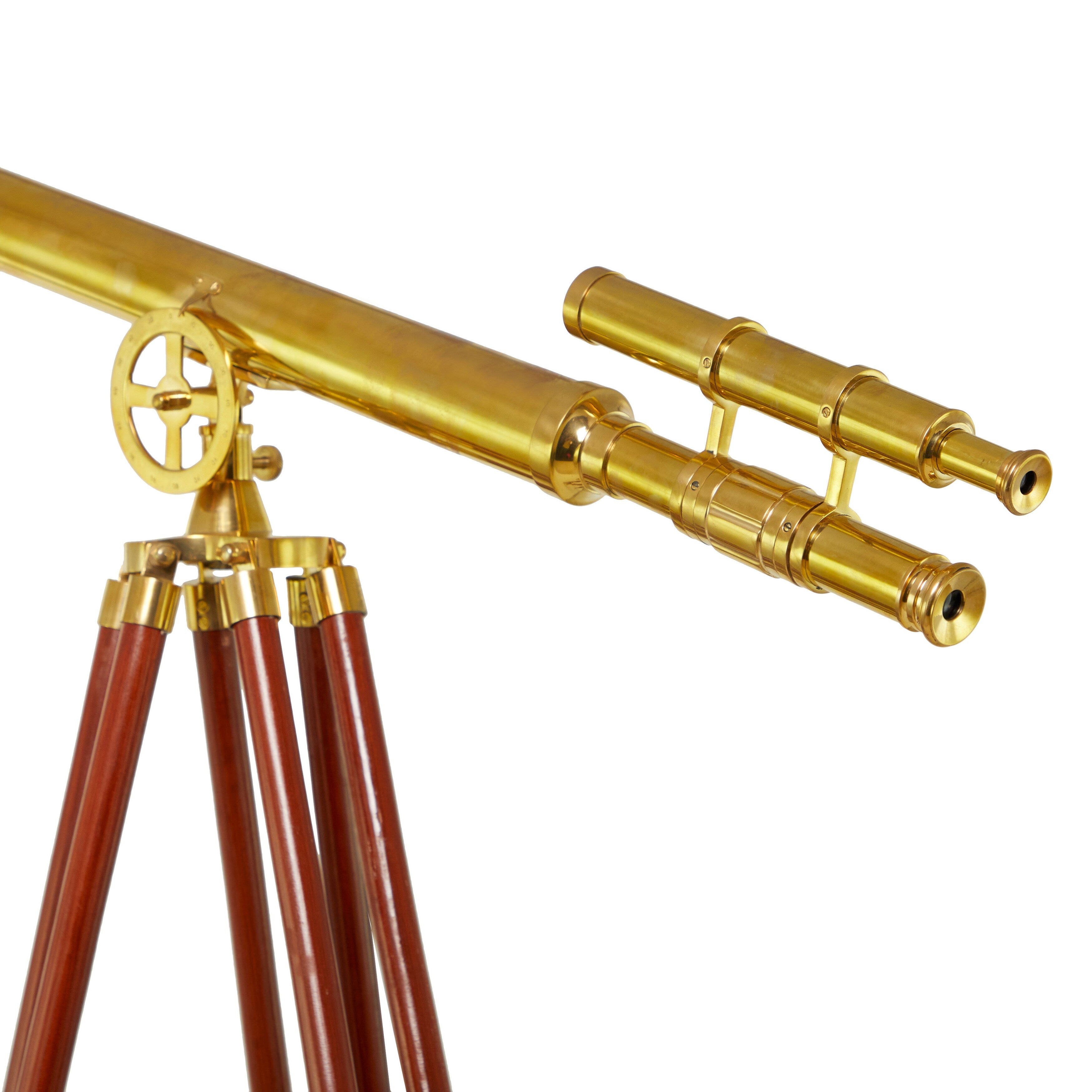 Polished Vintage Metal Telescope - Silver, Gold, Brass