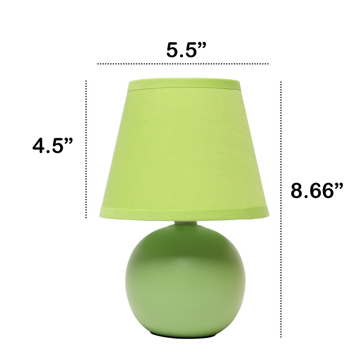 8.66 Petite Orb Base Lamp w Matching Fabric Shade