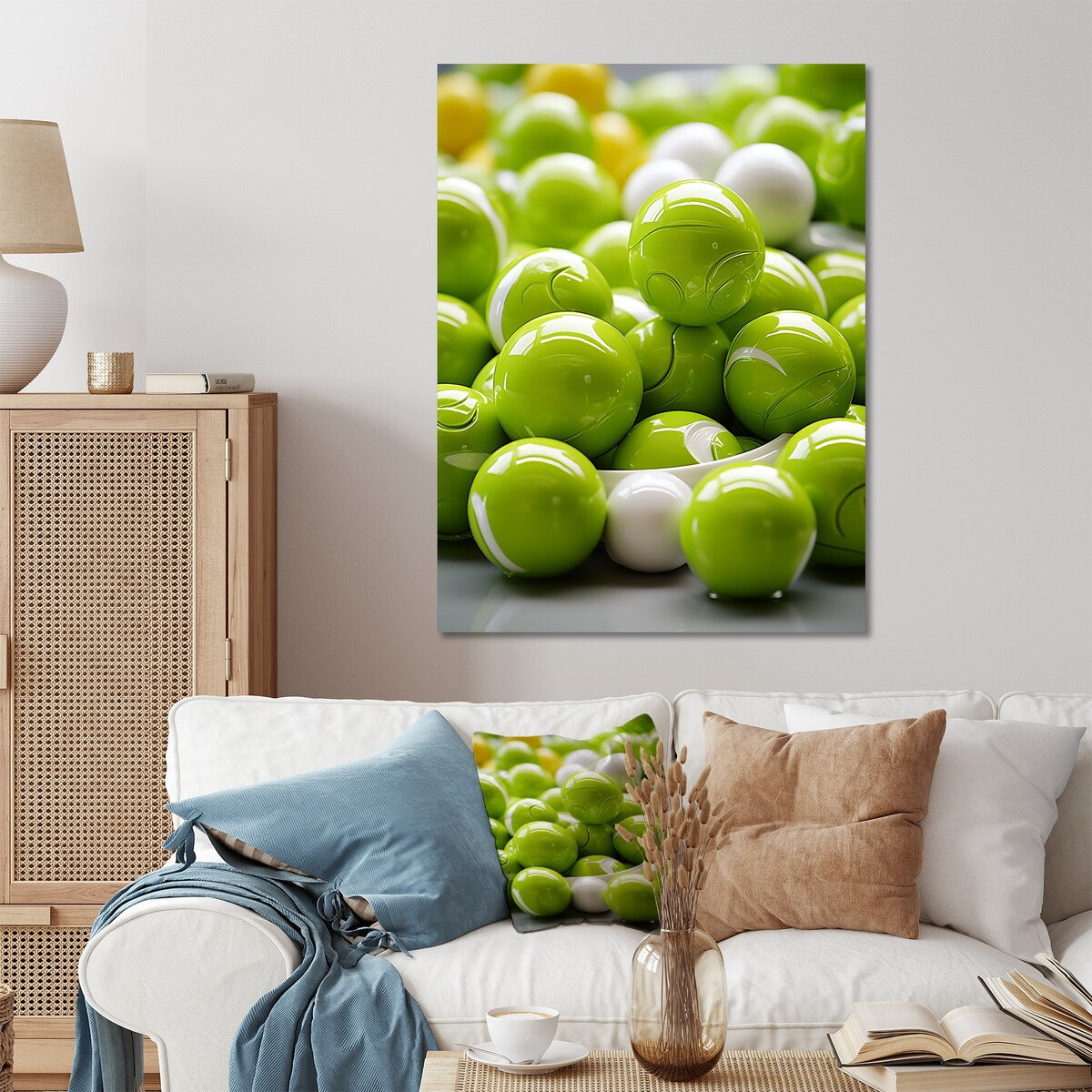 Designart Fractal Apple Green Frequency II Geometric Metal Wall Art - Green Metal Wall Décor Modern Metal Art Work