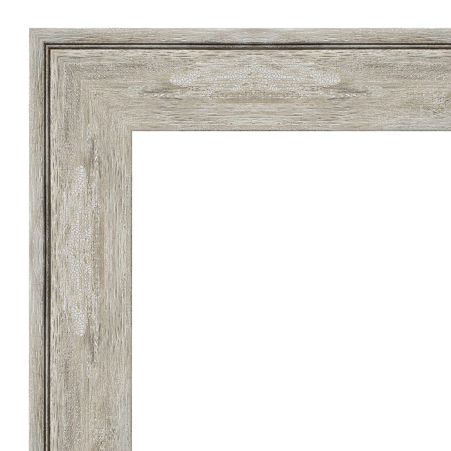 Beveled Bathroom Wall Mirror - Crackled Metallic Frame