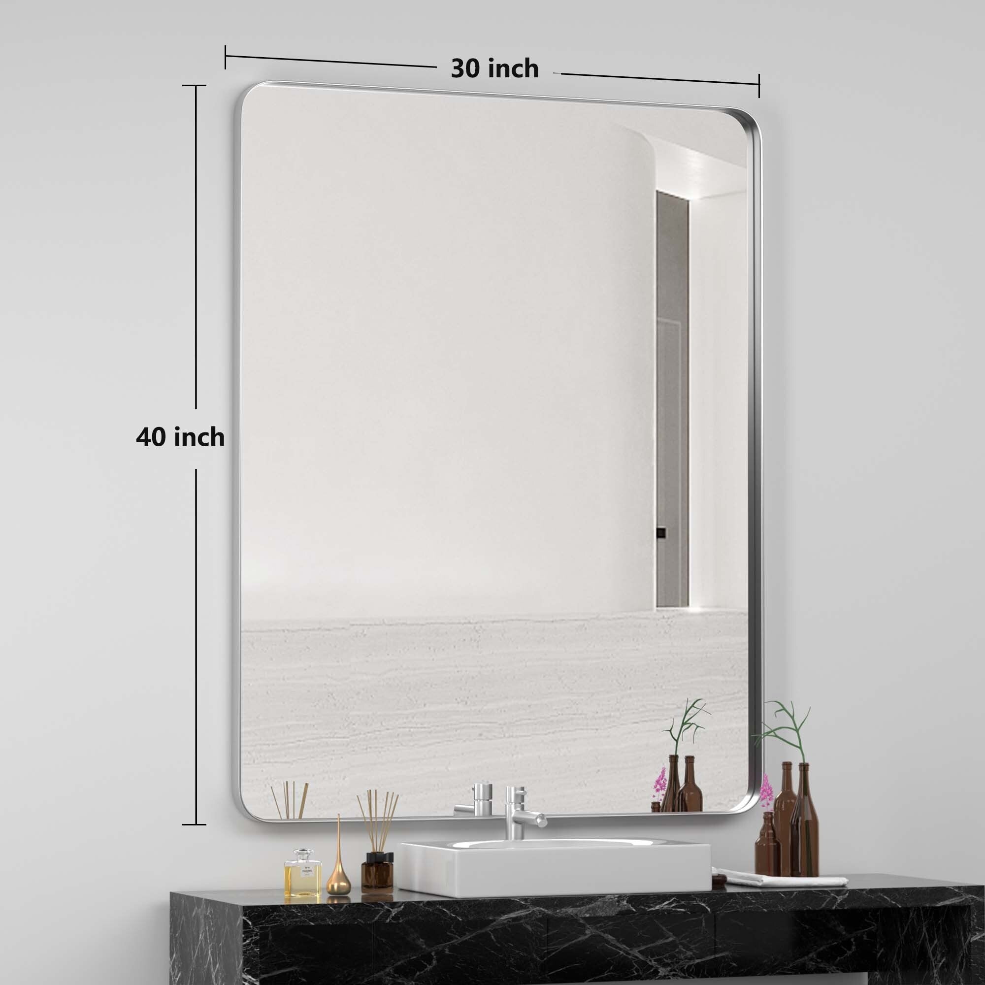 Stainless Steel Rectangular Mirror, Bathroom Mirror, Dressing Mirror, Wall Mirror, Decorative Mirror