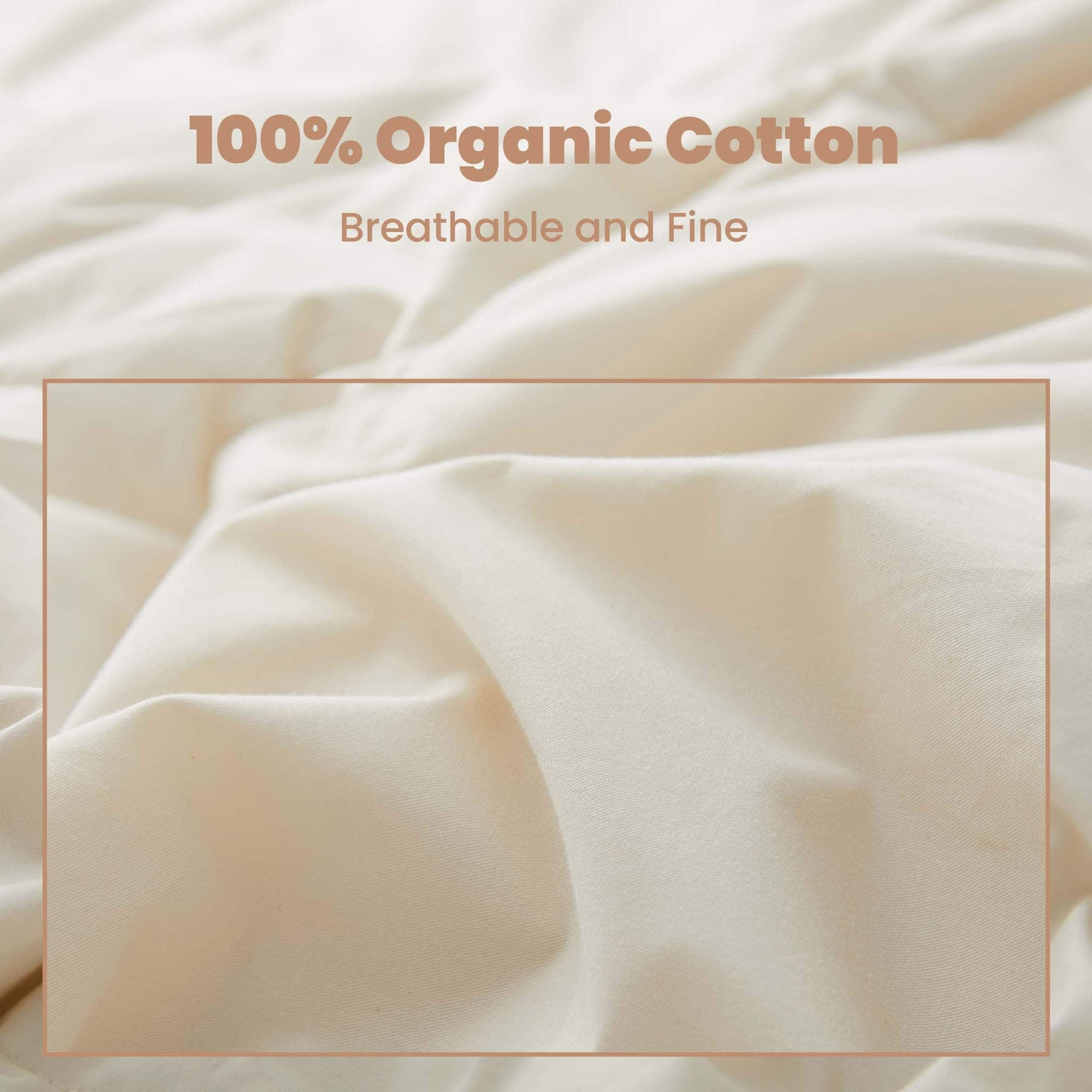 Lightweight Oversize Down Fiber Comforter Bed Blanket with 100% Organic Cotton Cover