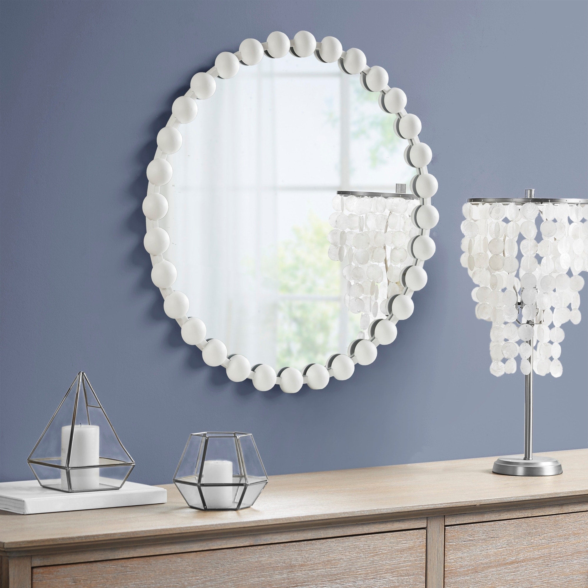Madison Park Signature Marlowe Beaded Round Wall Mirror