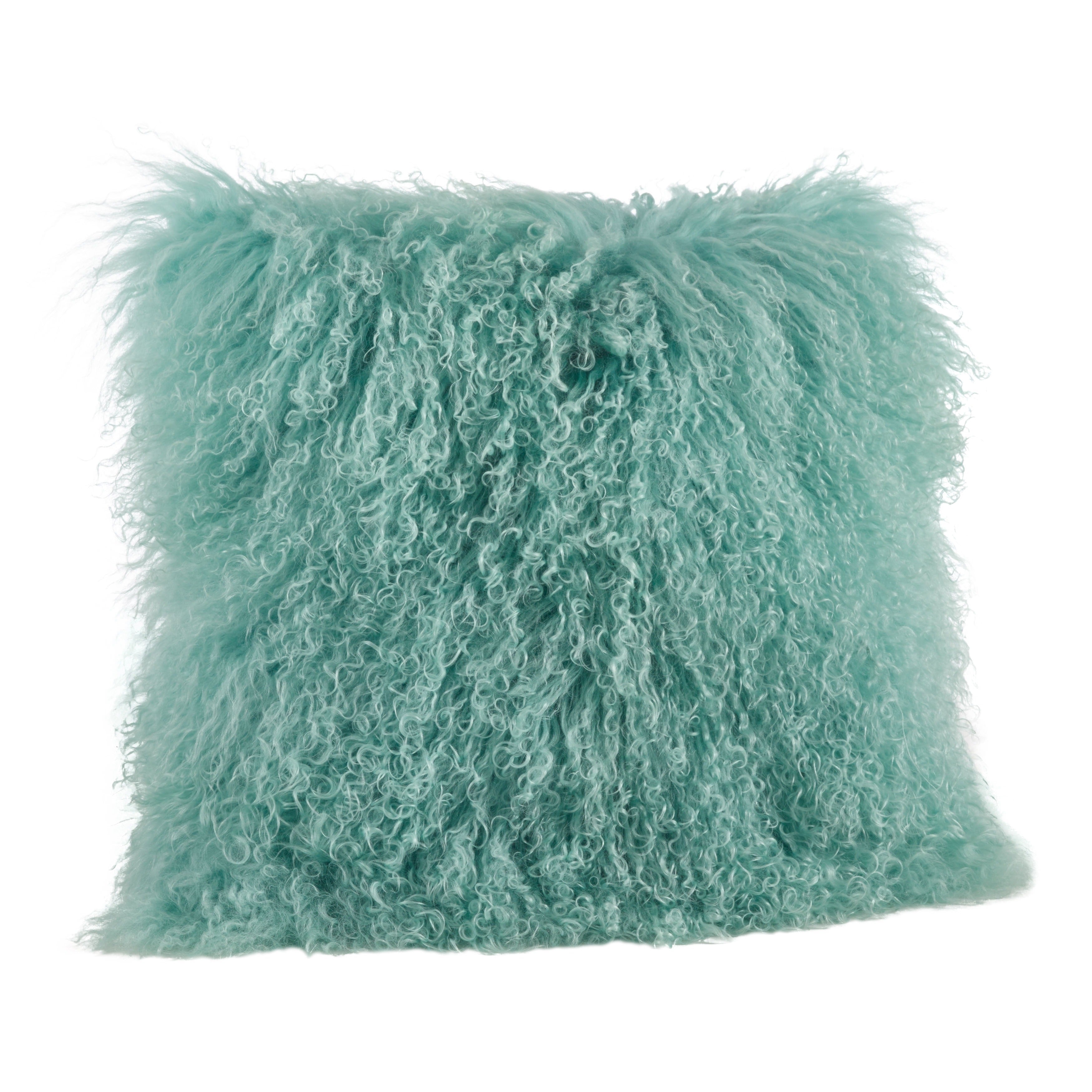 Wool Mongolian Lamb Fur Decorative Throw Pillow