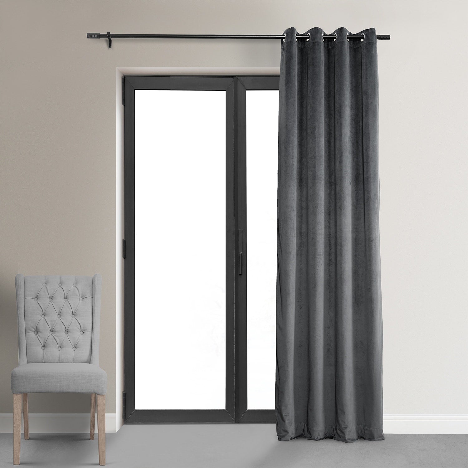 Exclusive Fabrics Signature Grommet Velvet Blackout Curtain (1 Panel)