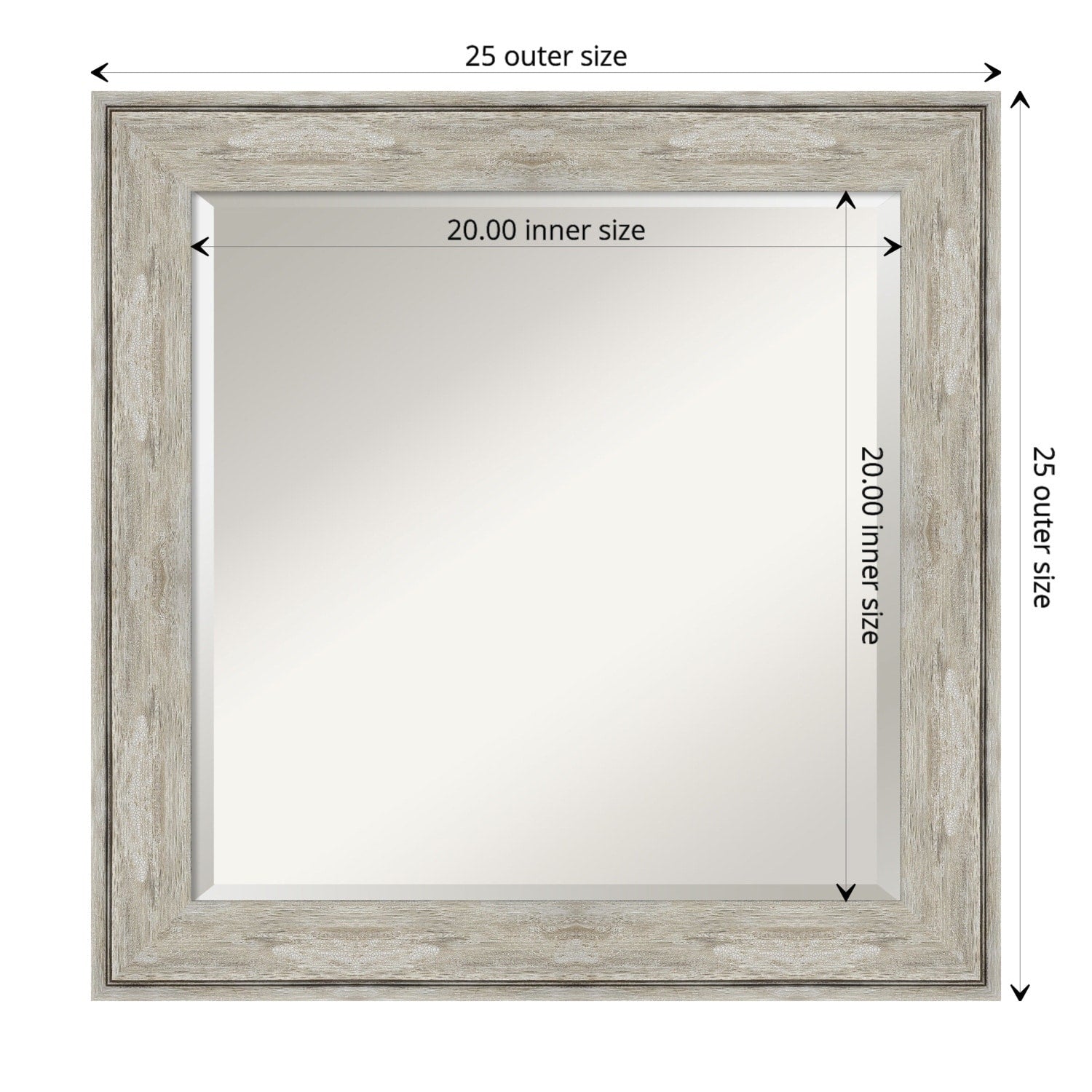 Beveled Bathroom Wall Mirror - Crackled Metallic Frame