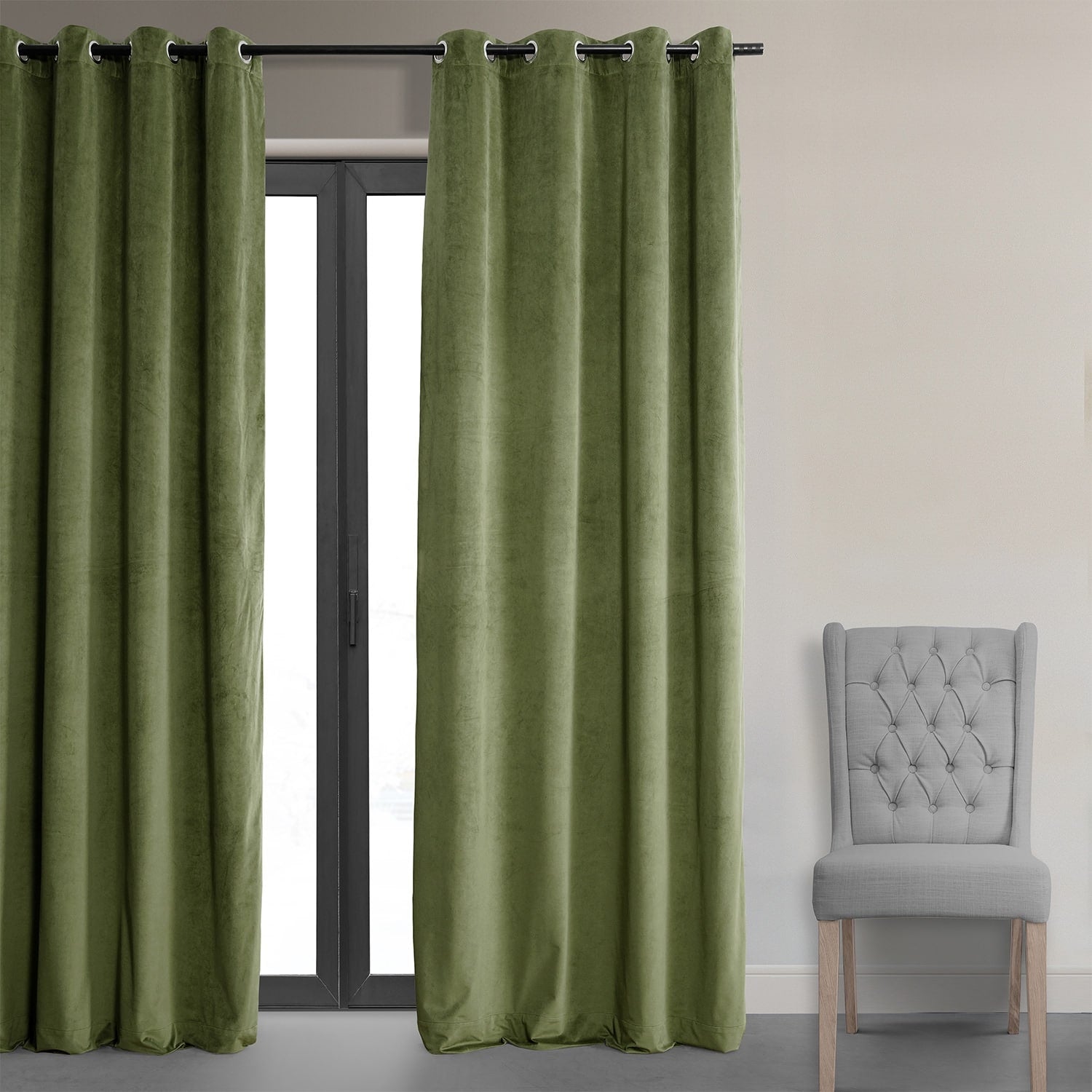 Exclusive Fabrics Signature Grommet Velvet Blackout Curtain (1 Panel)