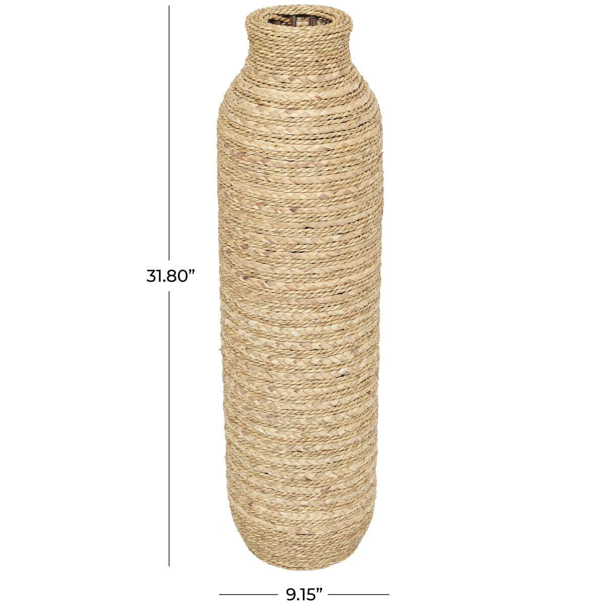 Seagrass Handmade Slim Woven Decorative Vase - Brown - Roche River Decor