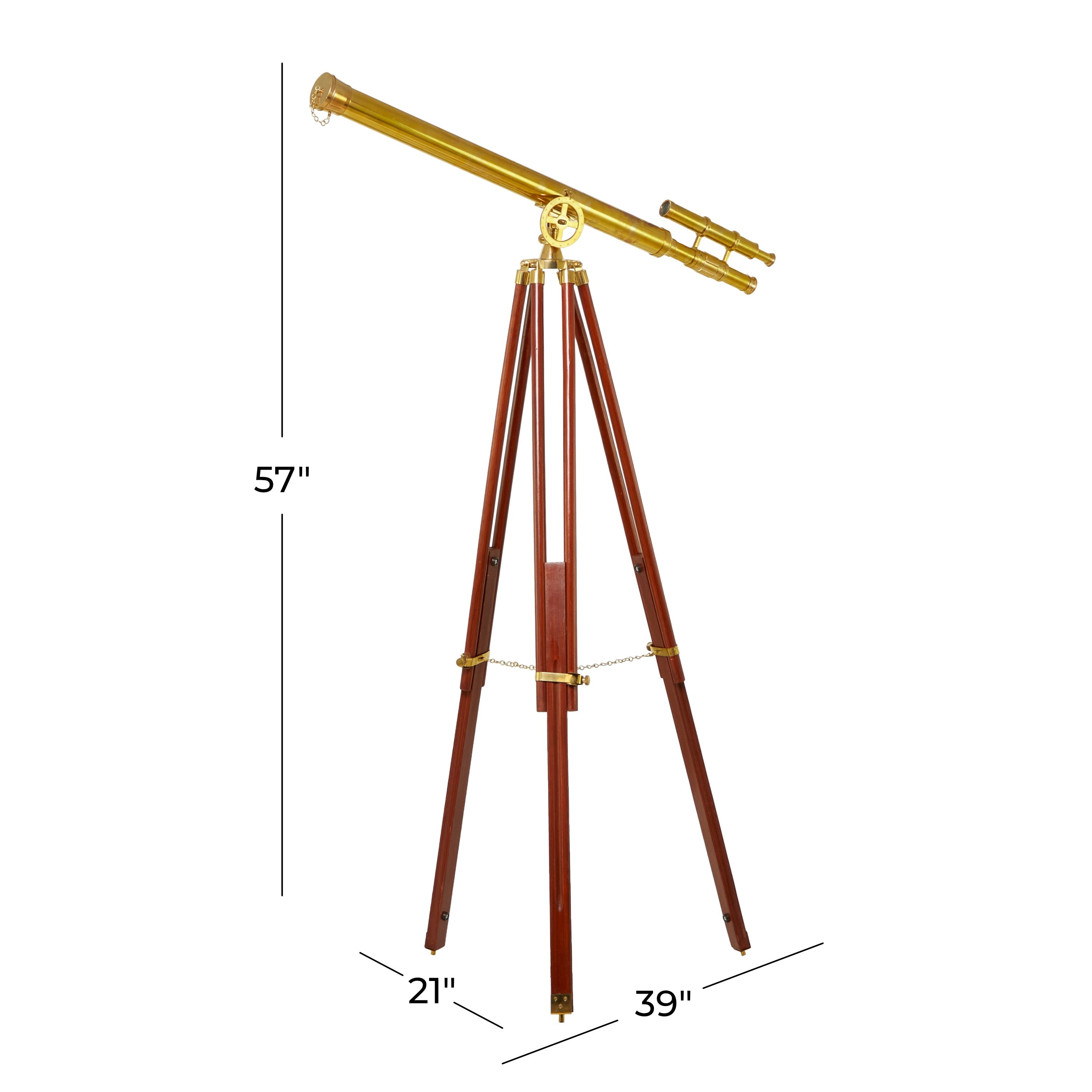 Polished Vintage Metal Telescope - Silver, Gold, Brass