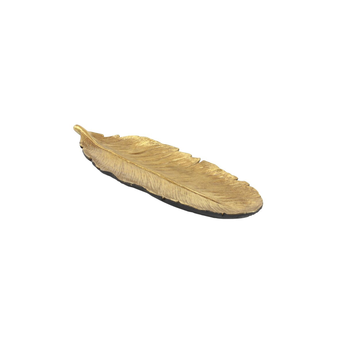 Polystone Bird Feather Decorative Decorative Bowl - Gold or Silver - Roche River Decor