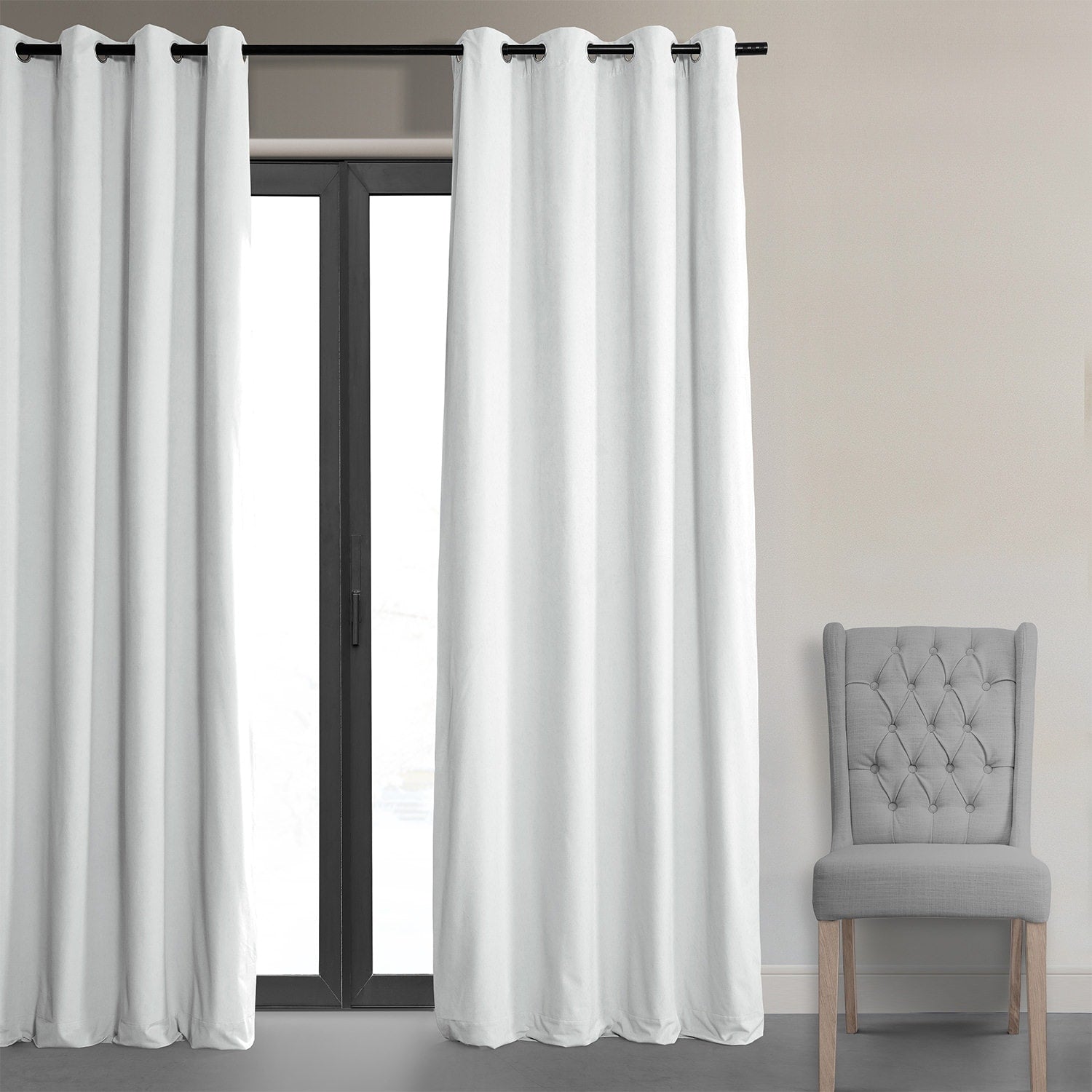 Exclusive Fabrics Signature Grommet Velvet Blackout Curtain (1 Panel)