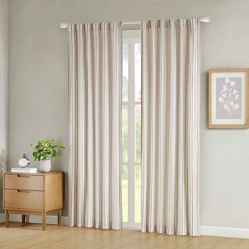 Light Filtering Rod Pocket Tab Single Curtain Panel