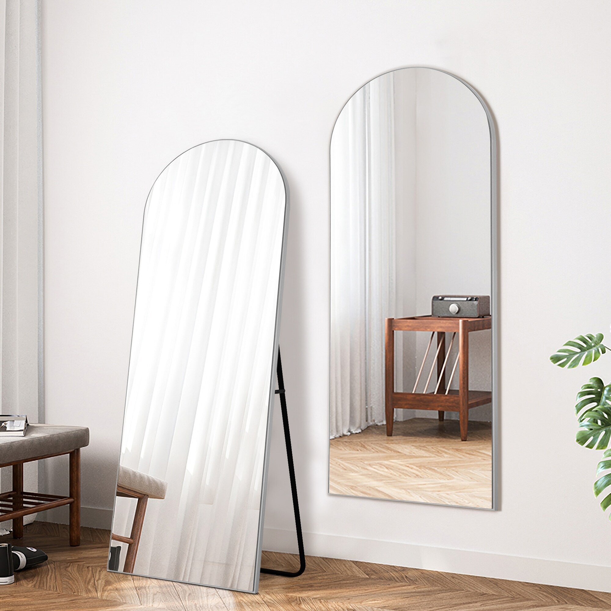 Lumioca Arched Full Length Standing Floor/ Wall Mirror