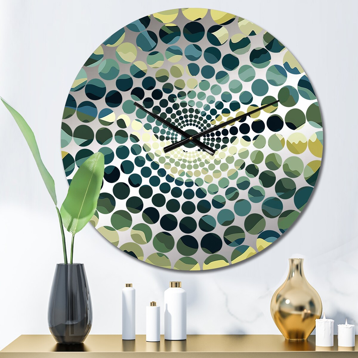 Designart Camouflage Green And Brown Wave Green Camouflage Clocks Modern Oversized Wall Clocks For Entryway