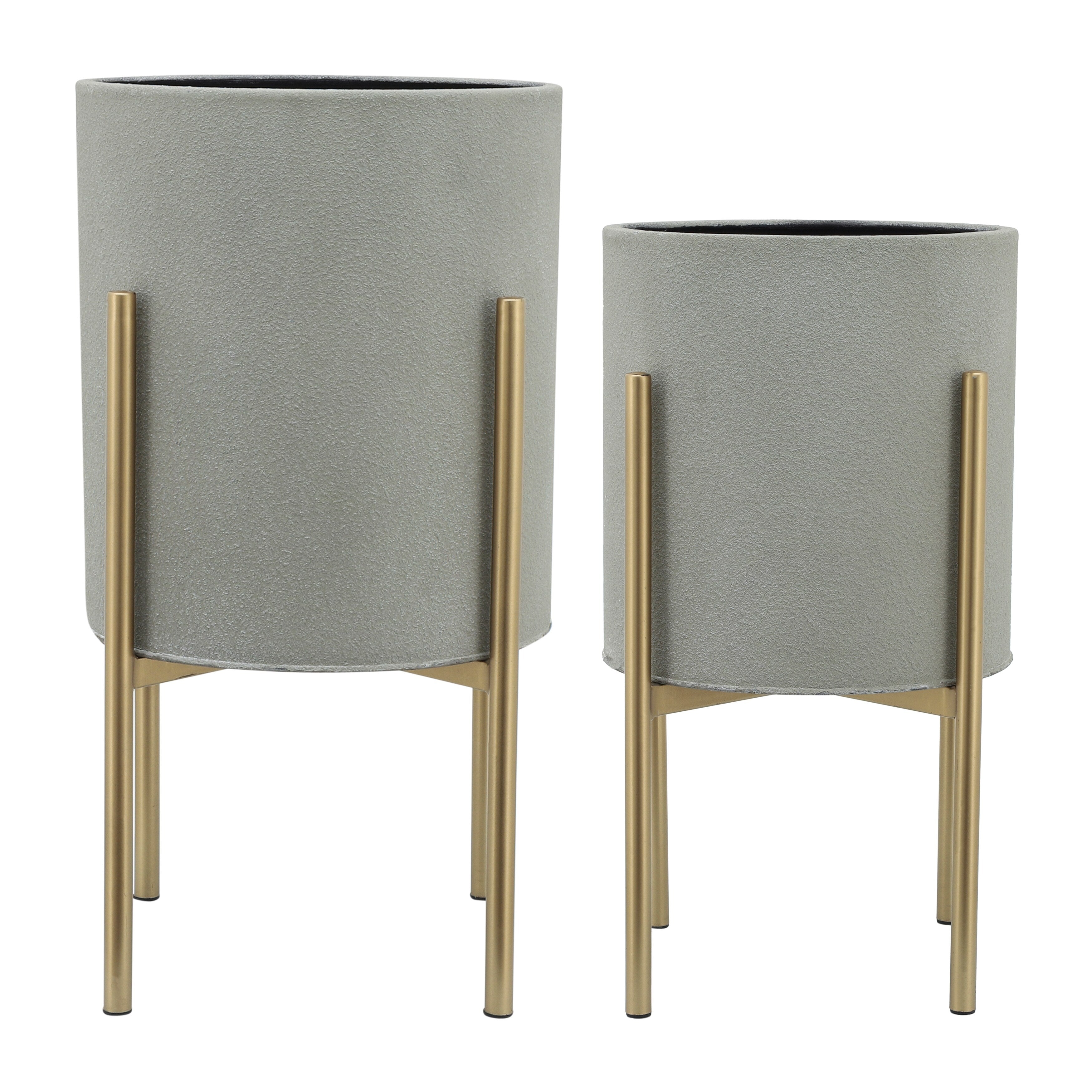 Sagebrook Home Chic Modern Planter Set of 2 - A Statement Piece for Indoor or Outdoor Greenery, Ideal for Contemporary Spaces