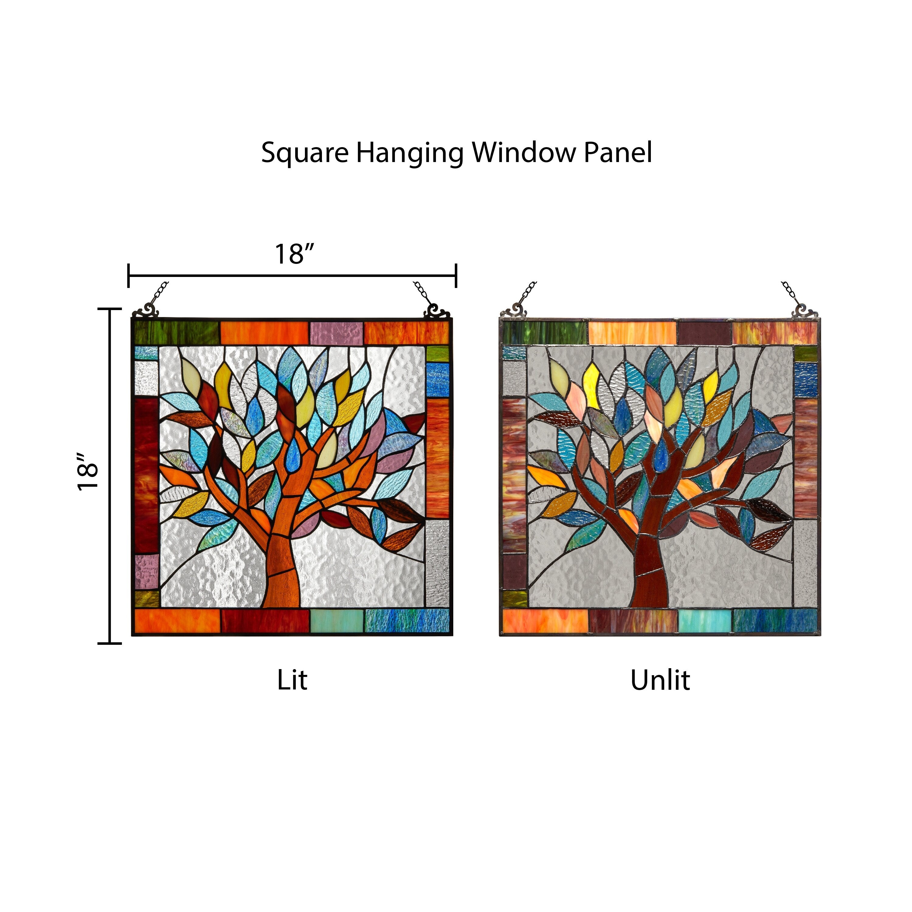 River of Goods Tiffany Style Mystical World Tree Stained Glass 18-inch Window Panel - M