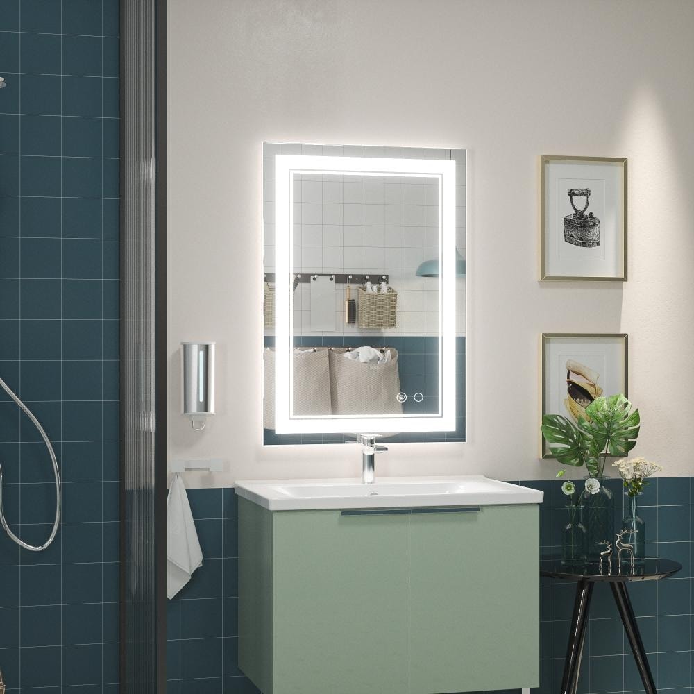 KEONJINN LED Bathroom Vanity Mirror Wall Mounted Anti-Fog Dimmable Mirror