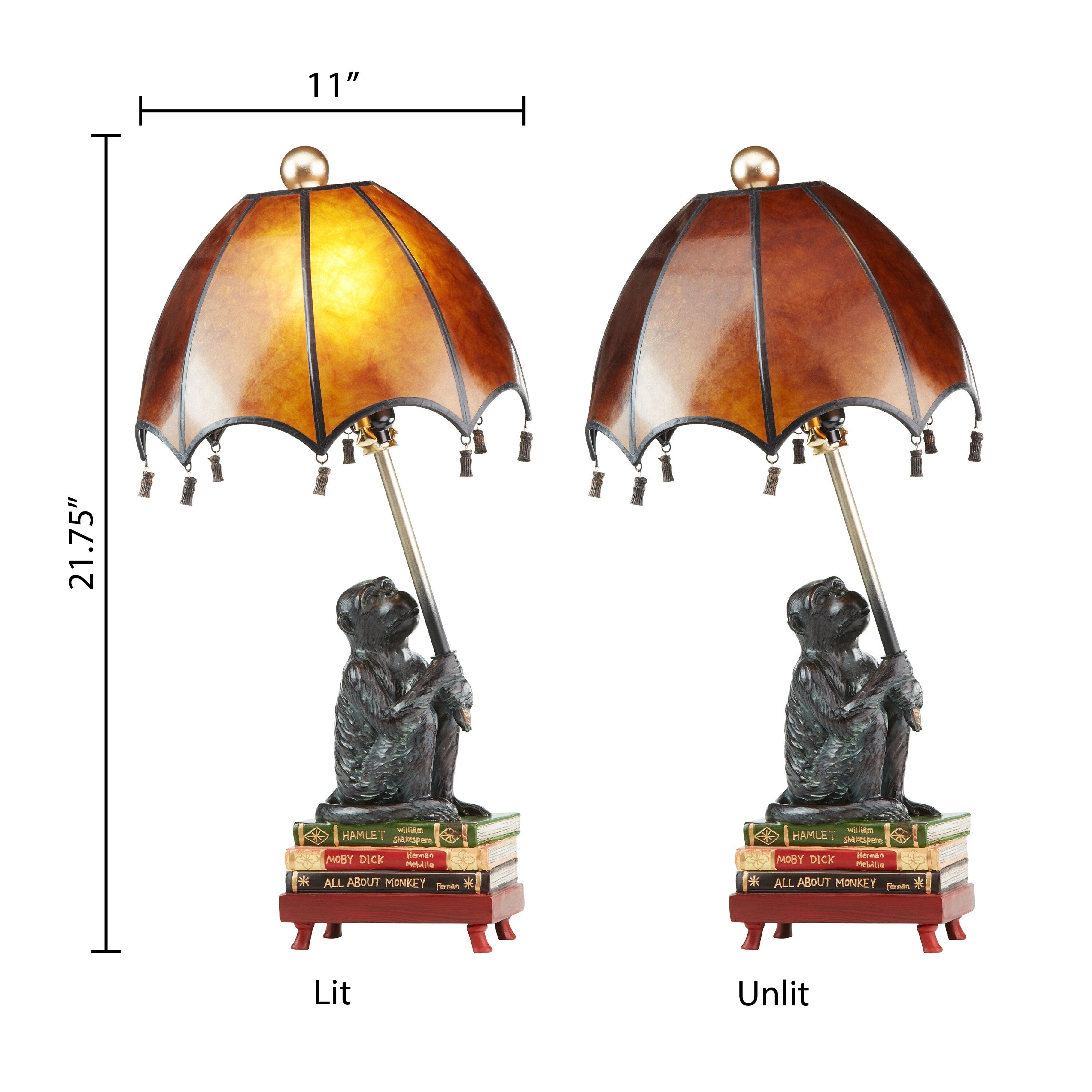 21.75H Intellectual Monkey Table Lamp - 11L x 11W x 21.75H