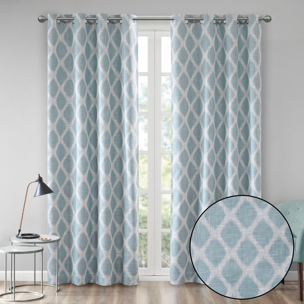 Jacquard Grommet Top Total Blackout Curtain Panel