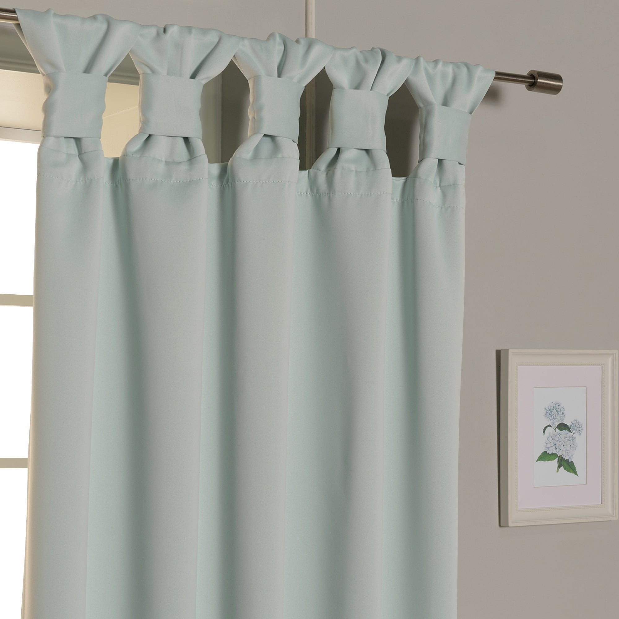 Aurora Home Thermal Insulated Blackout Knotted Tab Curtains