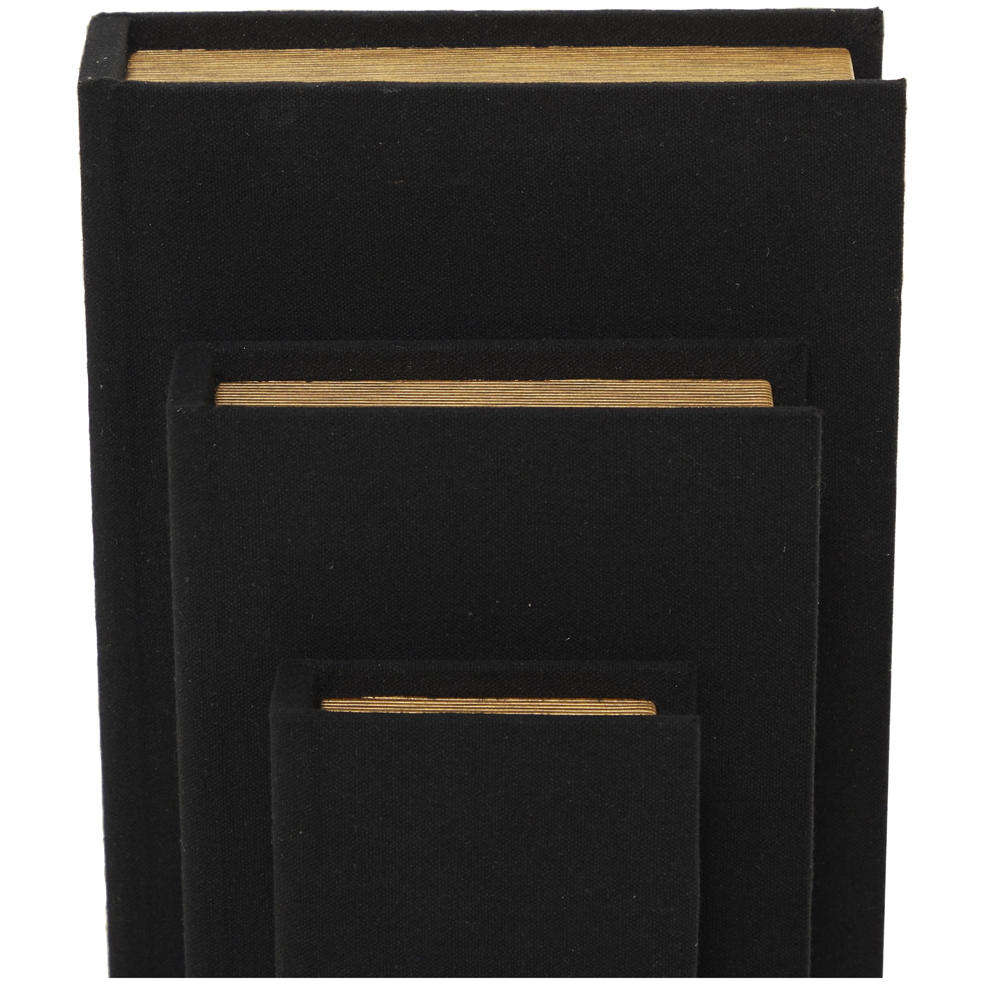 Linen Leather or Wooden Fabric Storage Book Decorative Box - Set of 3 or 4 Multi Colored - Roche River Decor