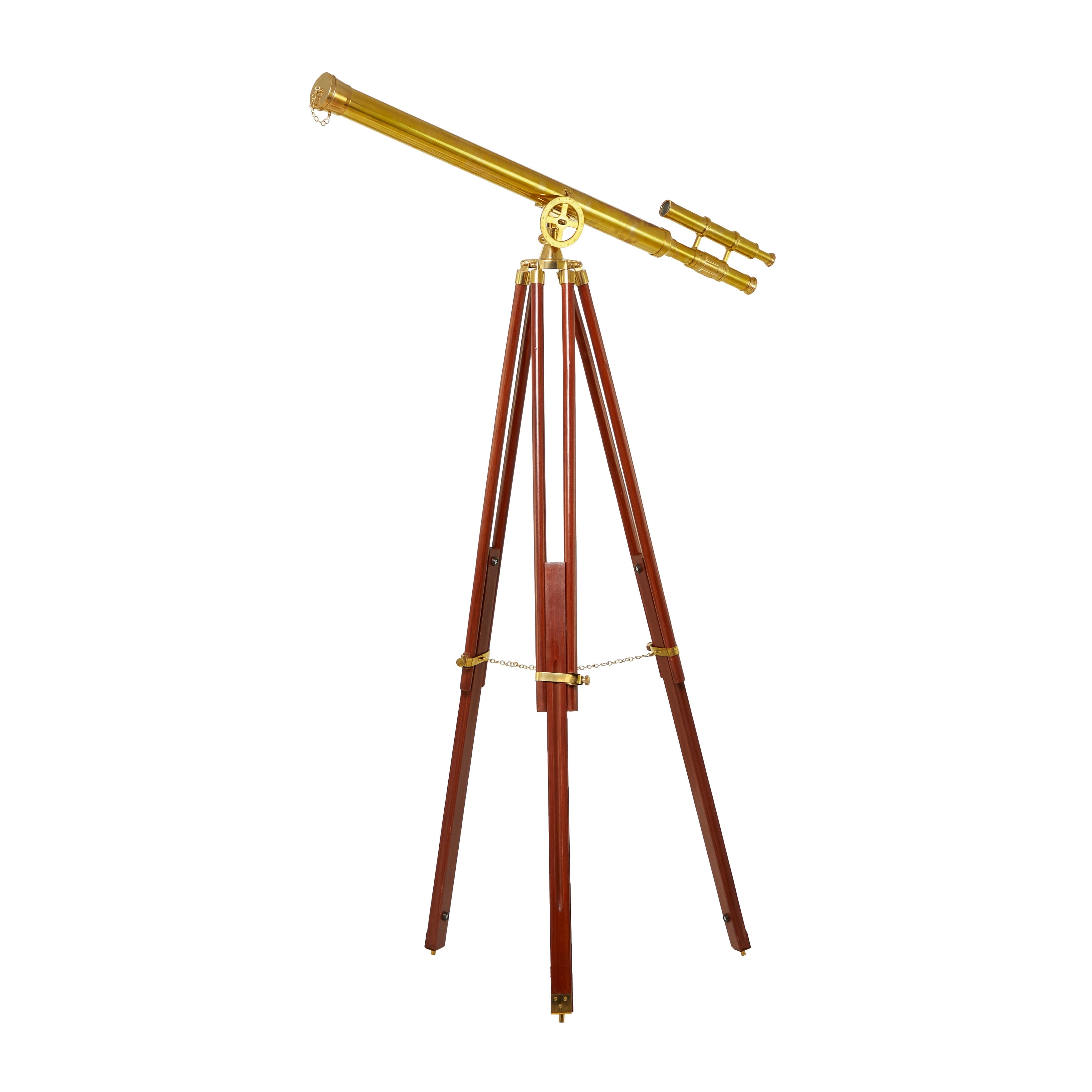 Polished Vintage Metal Telescope - Silver, Gold, Brass