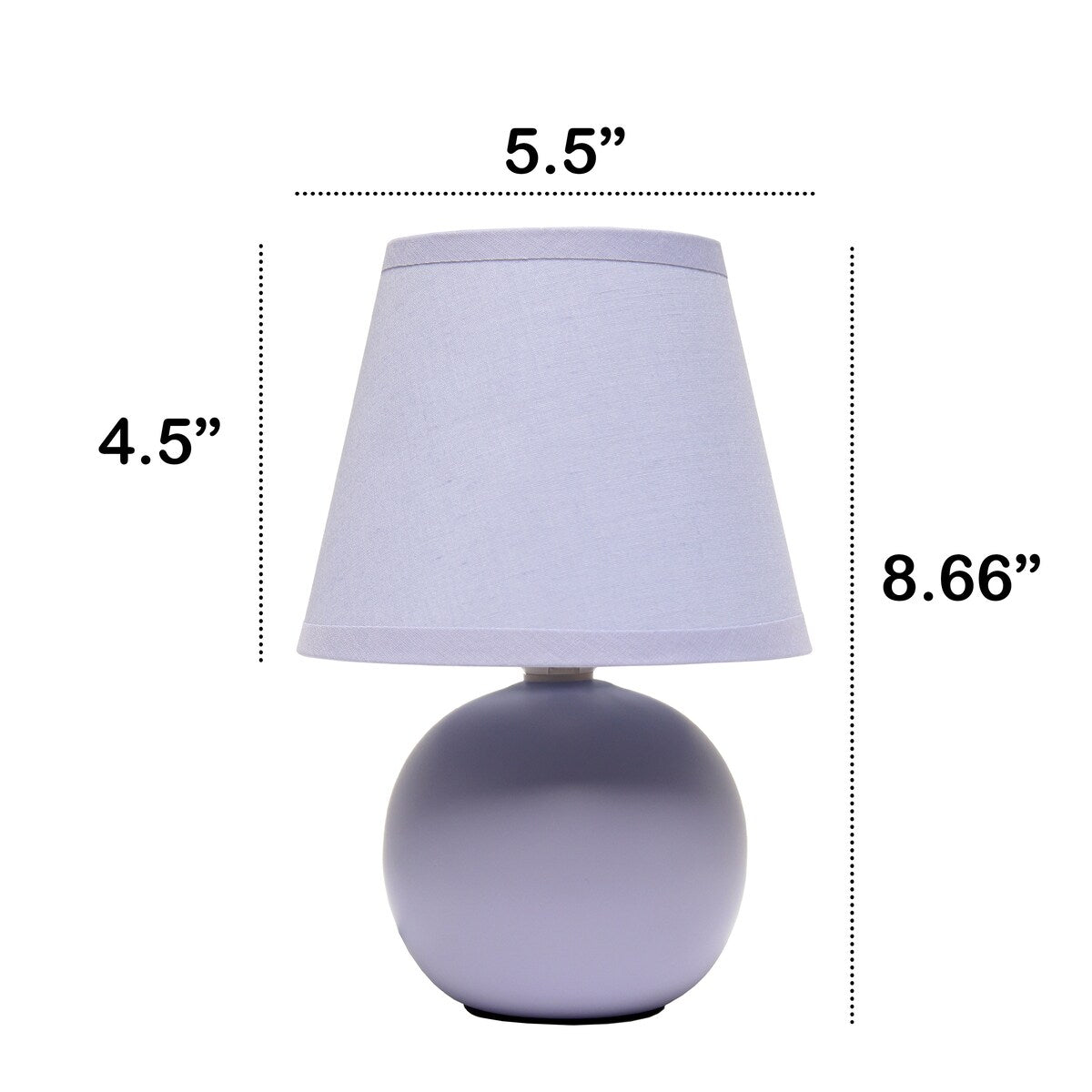 8.66 Petite Orb Base Lamp w Matching Fabric Shade