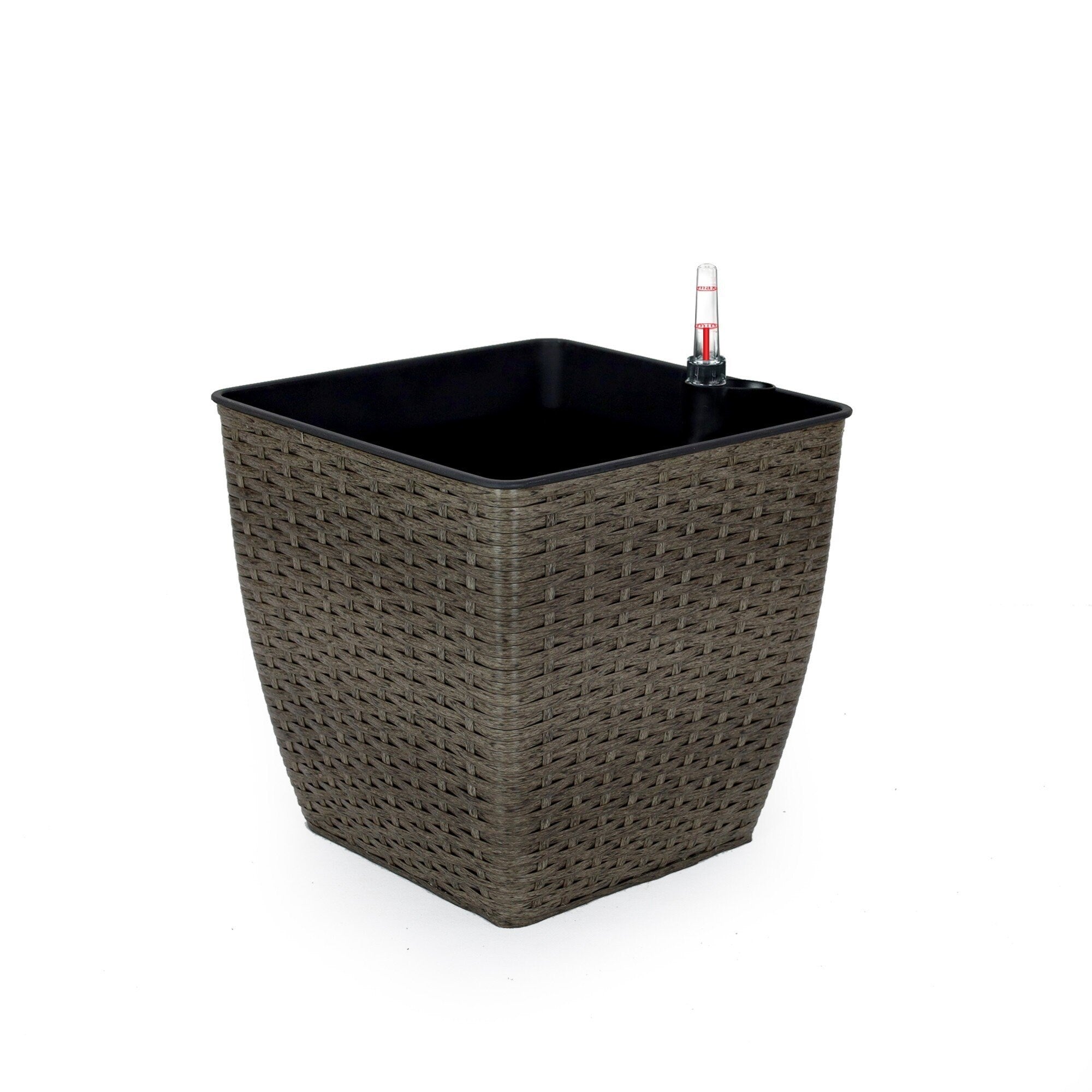 DTY Signature 2-Pack Catleza Self-watering Planter - Hand Woven Wicker - Thin Square