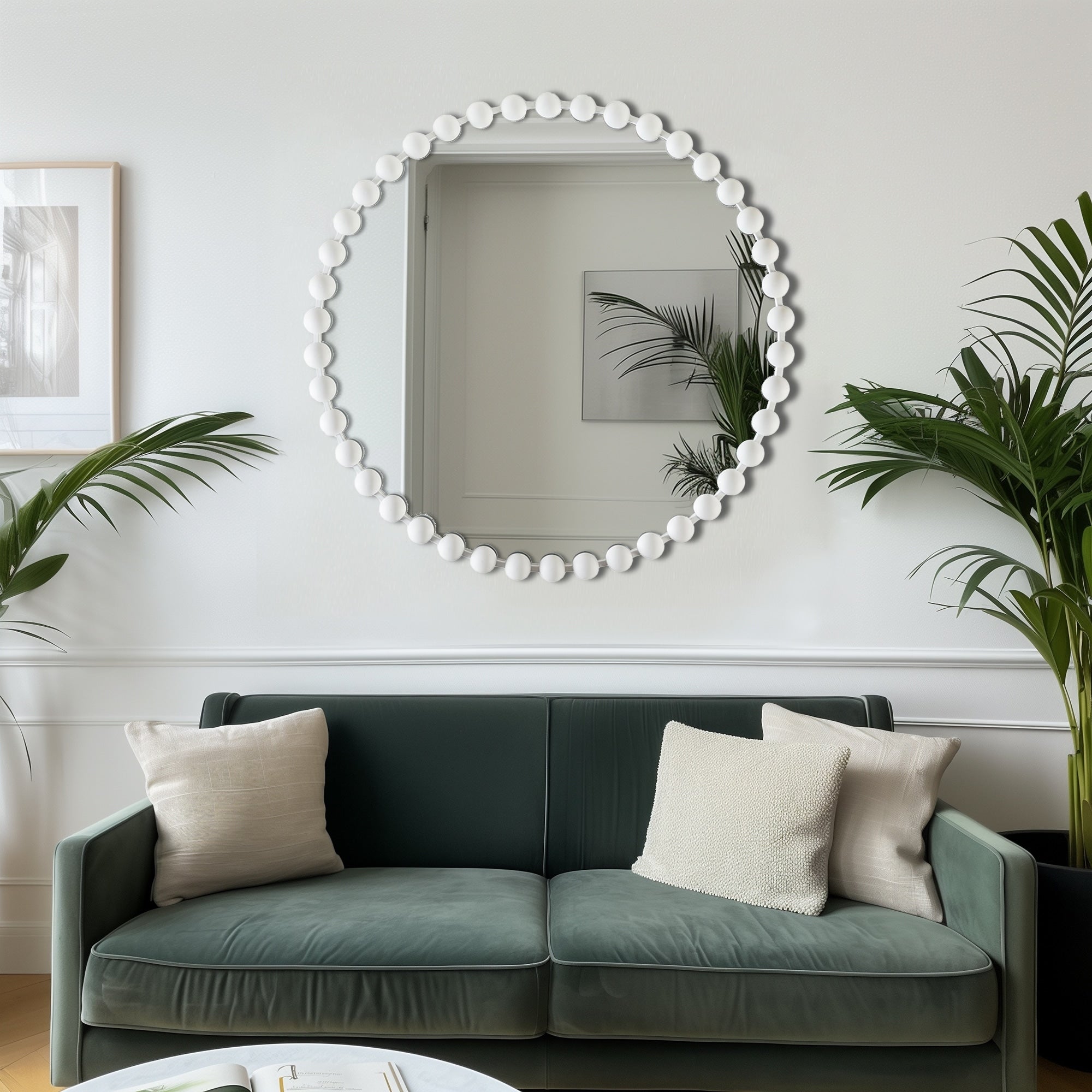 Madison Park Signature Marlowe Beaded Round Wall Mirror