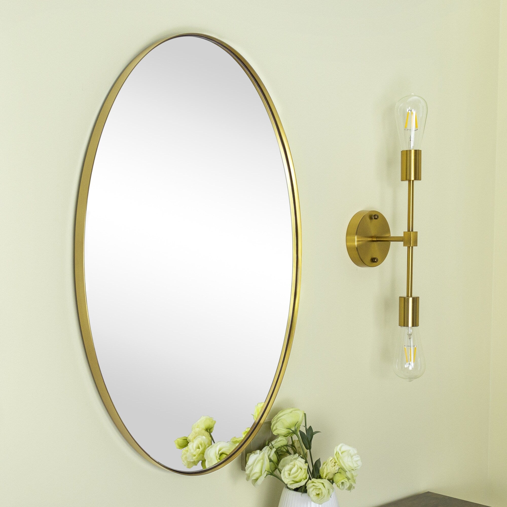 TEHOME Javell Oval Metal Wall Mirror