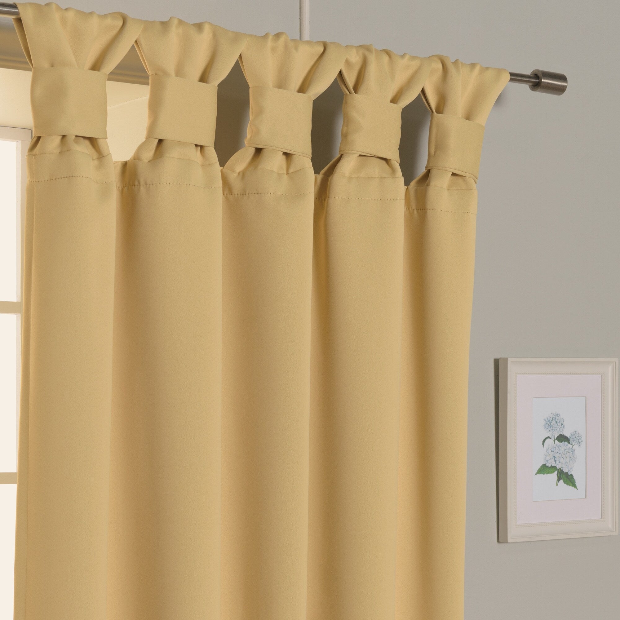 Aurora Home Thermal Insulated Blackout Knotted Tab Curtains