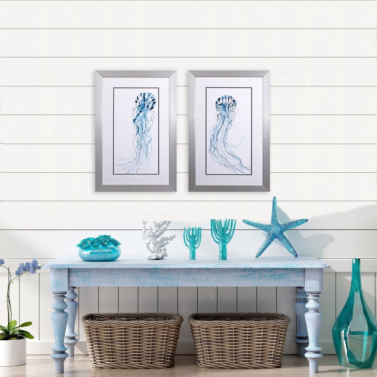 Deep Sea Jelly S/2 Framed Art Under glass